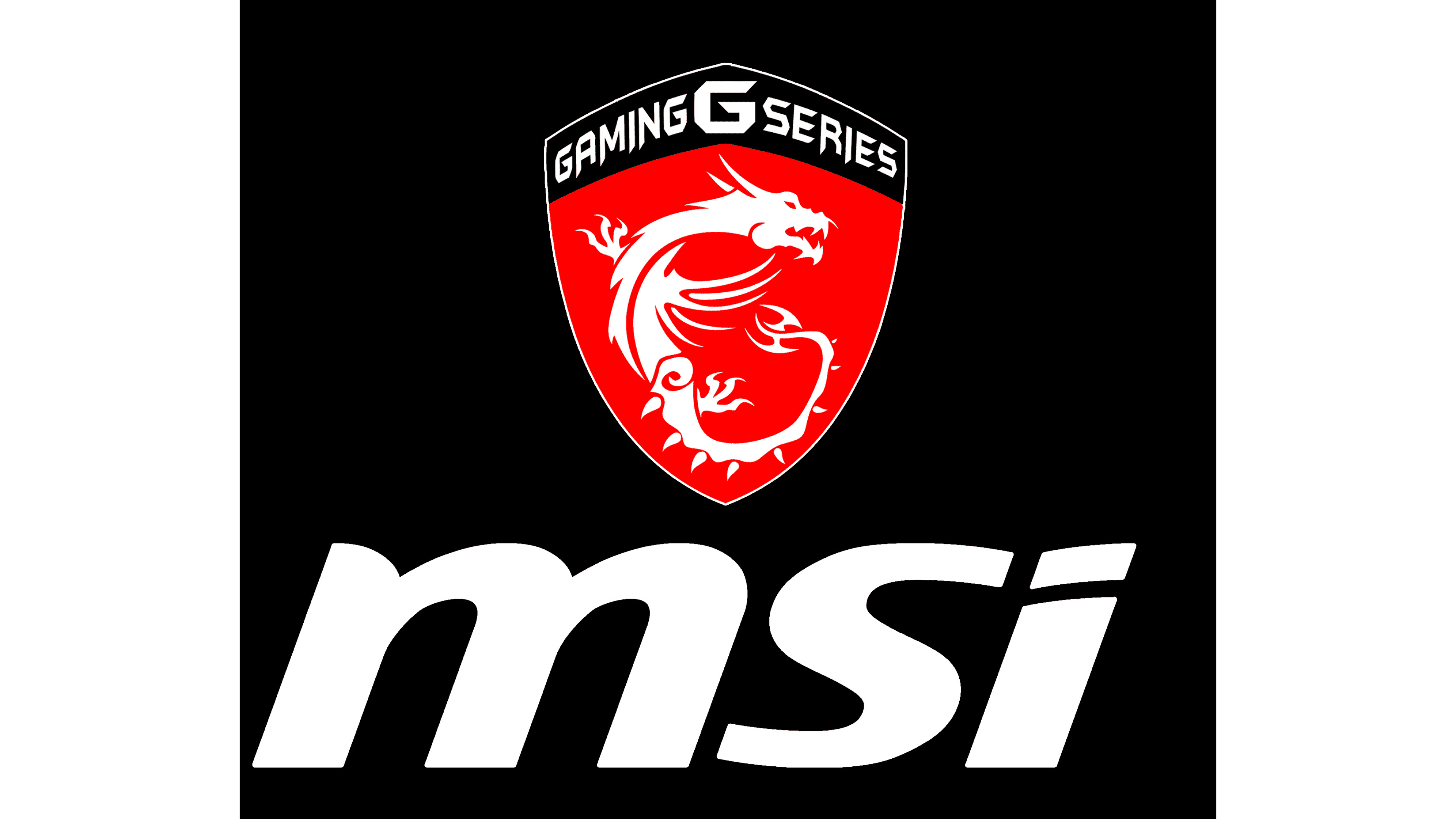 MSI Gaming dragon shield, white MSI wordmark, GAMING G SERIES text, 4K Desktop wallpaper