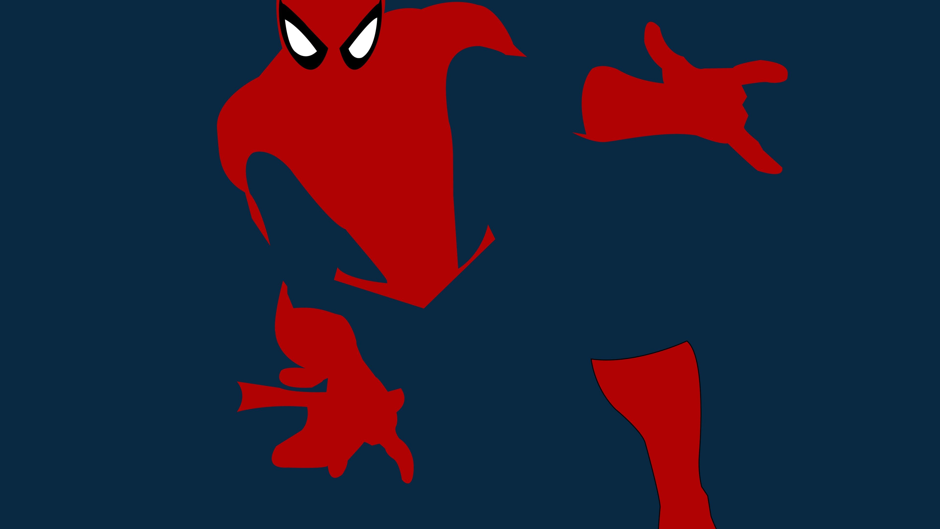 Spider-Man, minimalist Spider-Man silhouette, web-shooting hand gesture, 4K Desktop wallpaper
