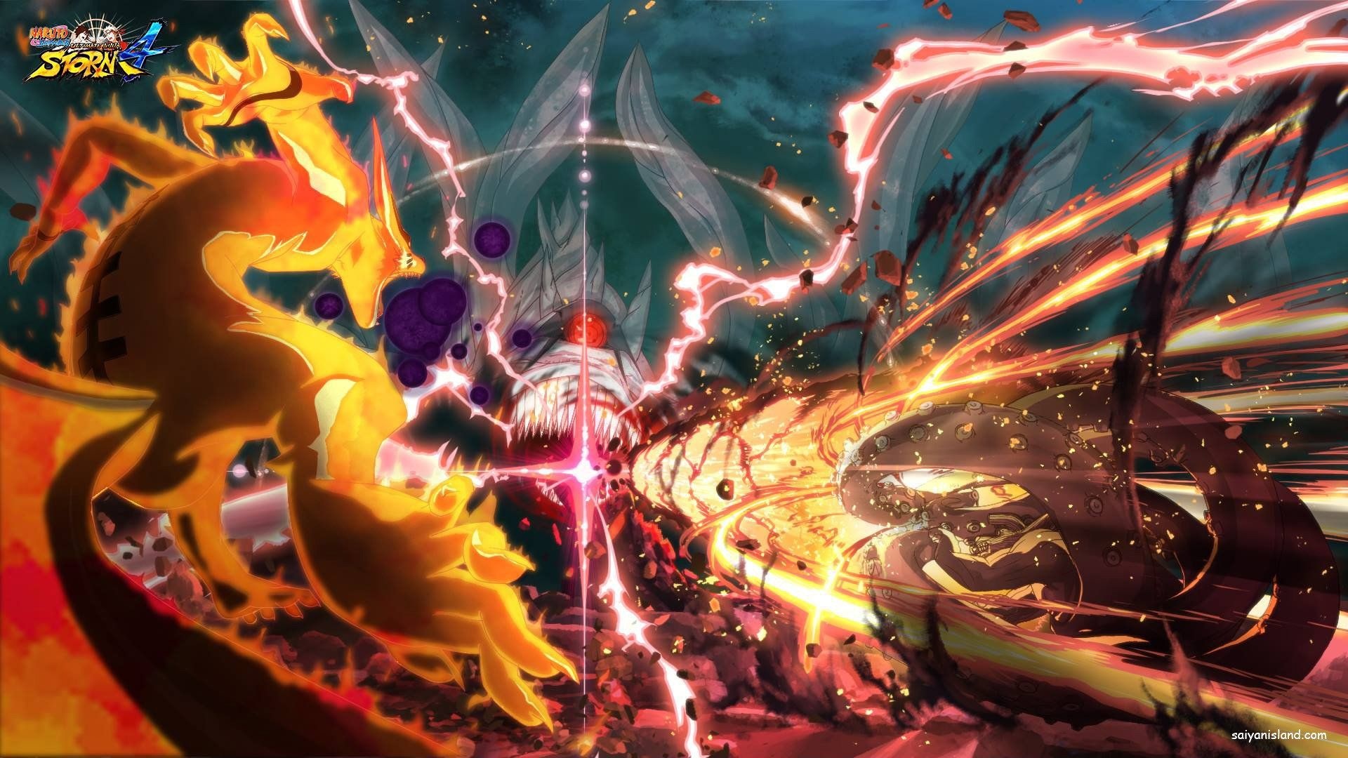 Naruto Shippuden: Ultimate Ninja Storm 4, Kurama Nine-Tails, Ten-Tails Juubi, Gyuki Eight-Tails, Full HD Desktop wallpaper