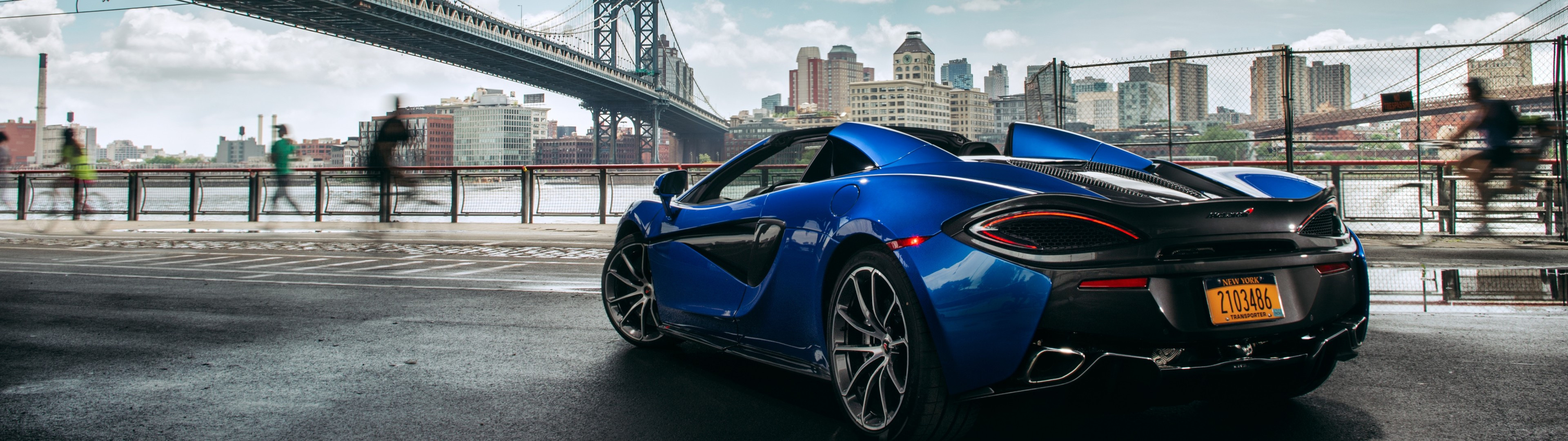 McLaren 570S, Exotic car, Dual monitor, High resolution, 3840x1080 Dual Screen Desktop