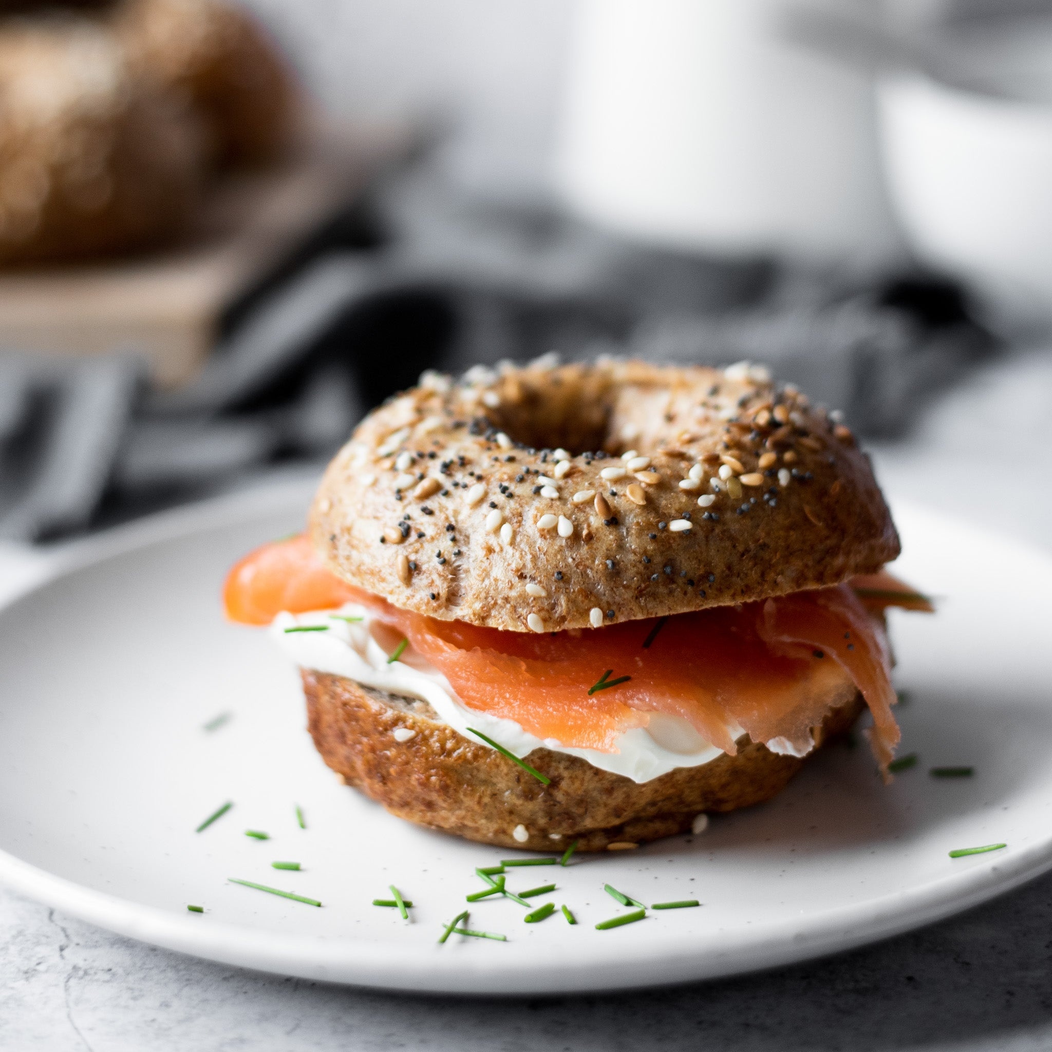 Wholemeal bagel, Baking perfection, Nutritious choice, Healthy pleasure, 2050x2050 HD Phone