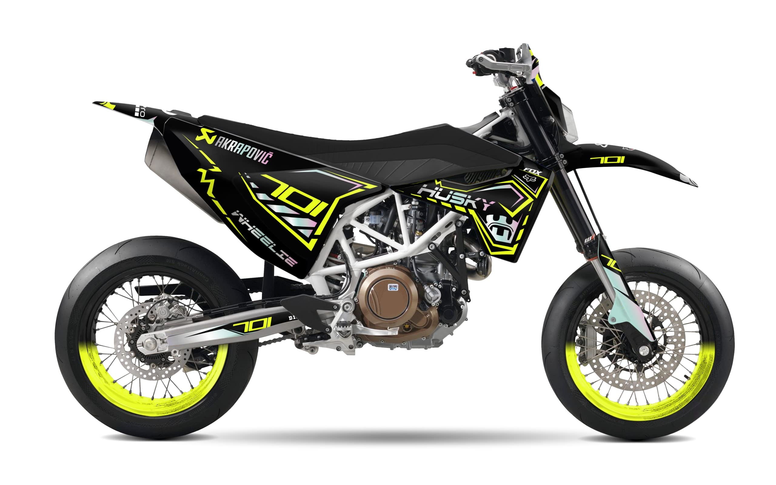 Husqvarna 701 SUPERMOTO, Motoes graphic kit, Fluo decal sticker, Eye-catching design, 2560x1600 HD Desktop