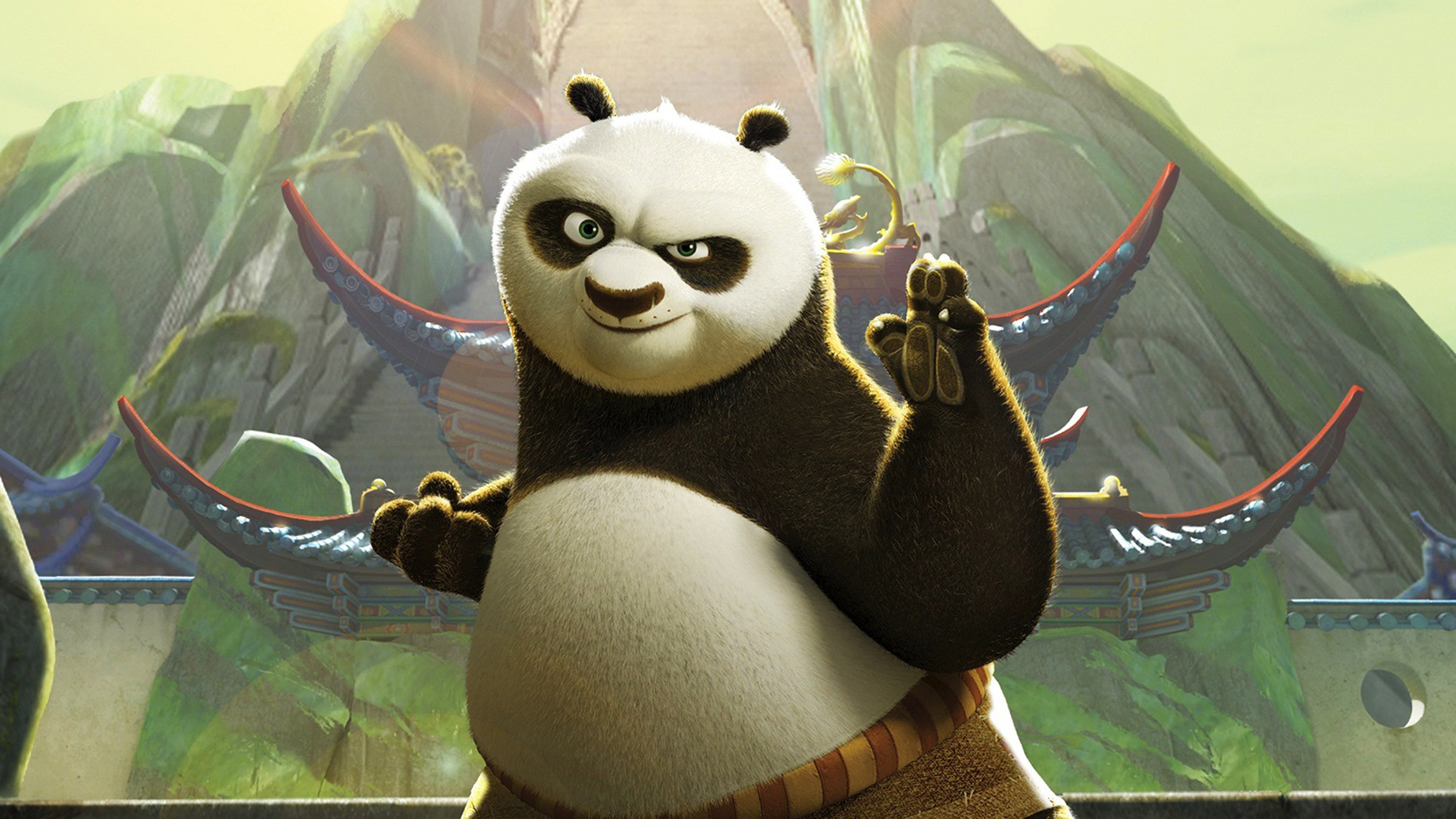 DreamWorks movies, Kung Fu Panda, Animation art, Cute, 3840x2160 4K Desktop