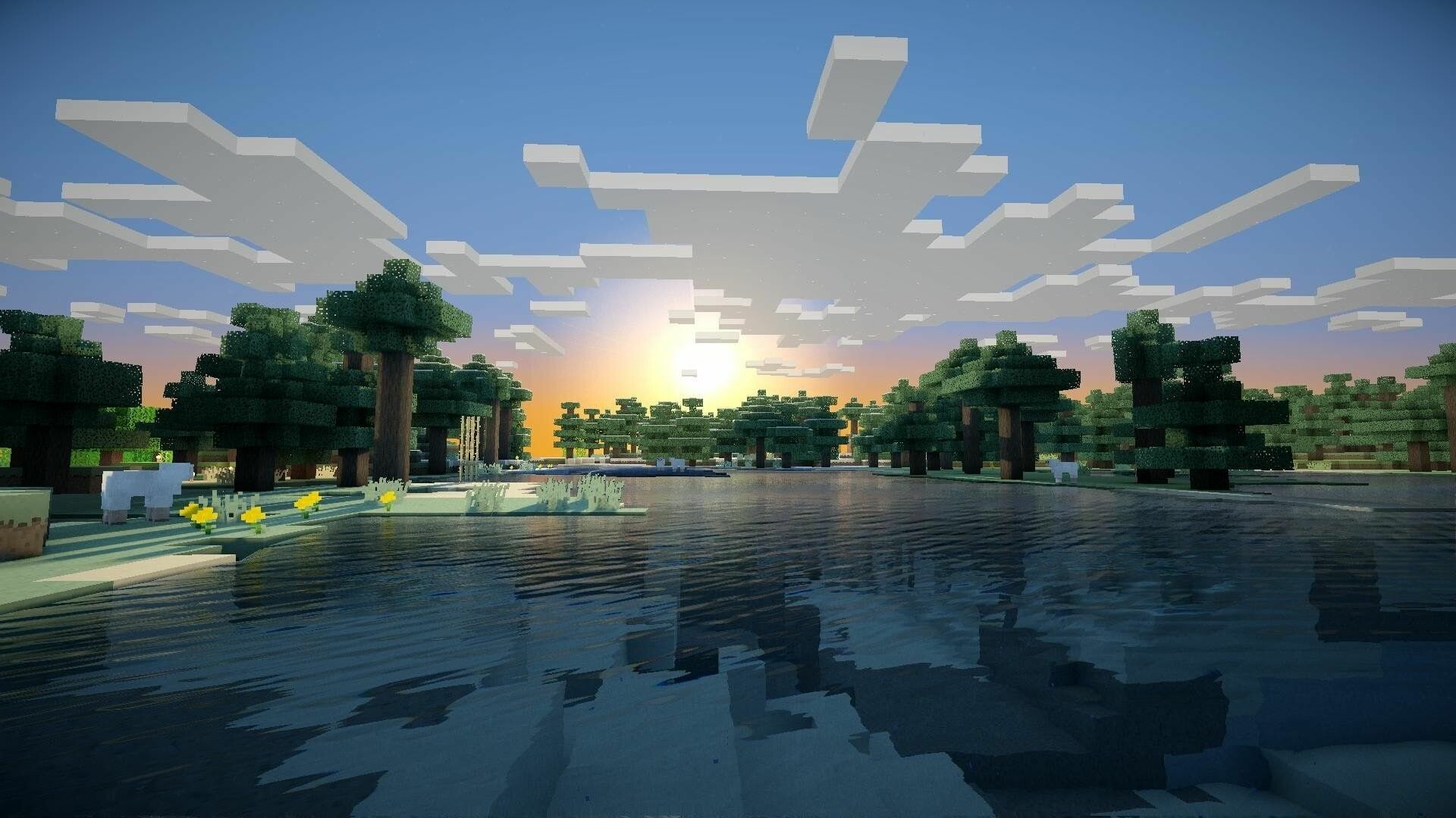 Minecraft game, Widescreen view, Retina display, Aesthetic masterpiece, 1920x1080 Full HD Desktop