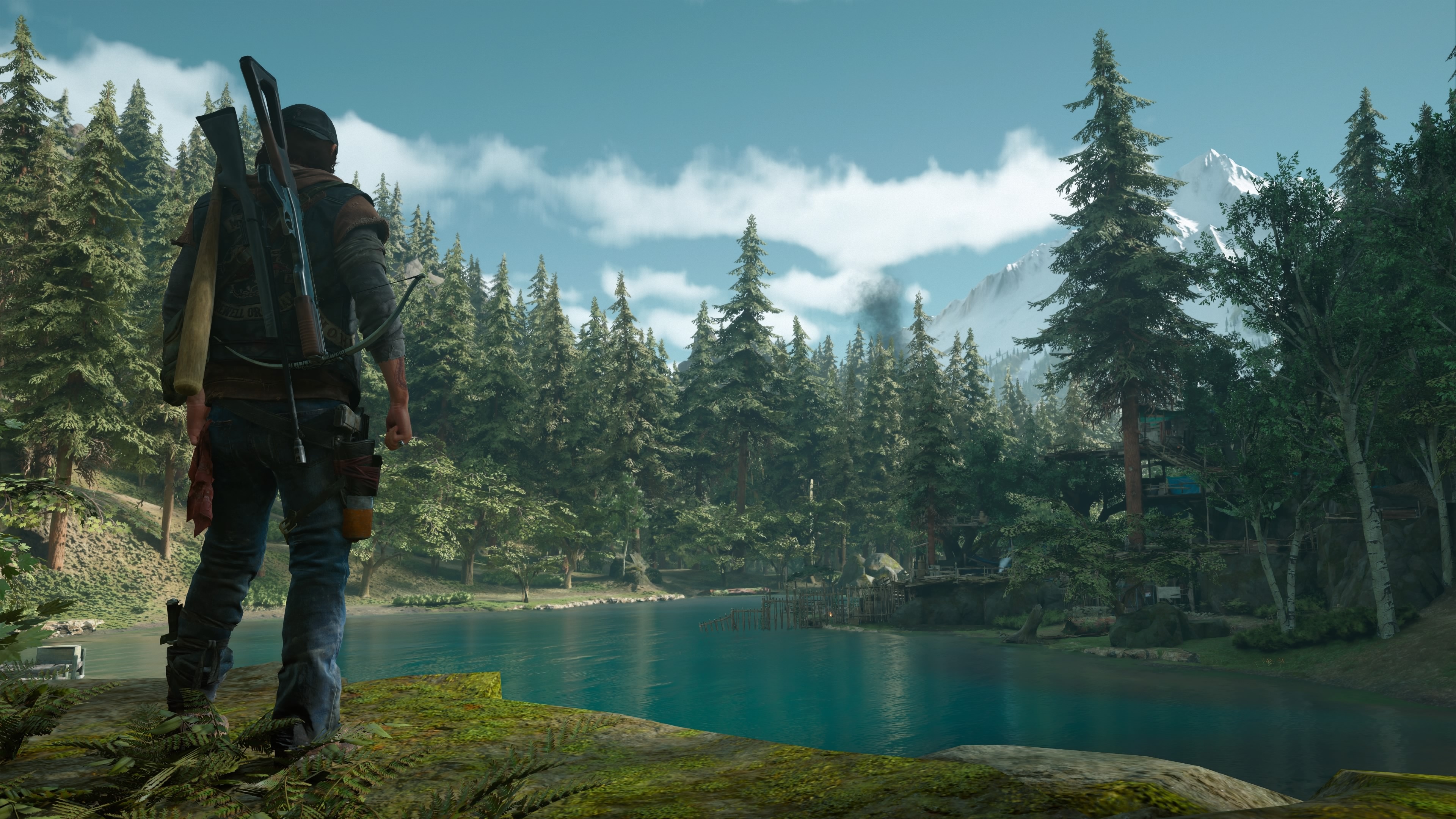 Deacon St. John, turquoise alpine lake, Pacific Northwest pine forest, 4K Desktop wallpaper