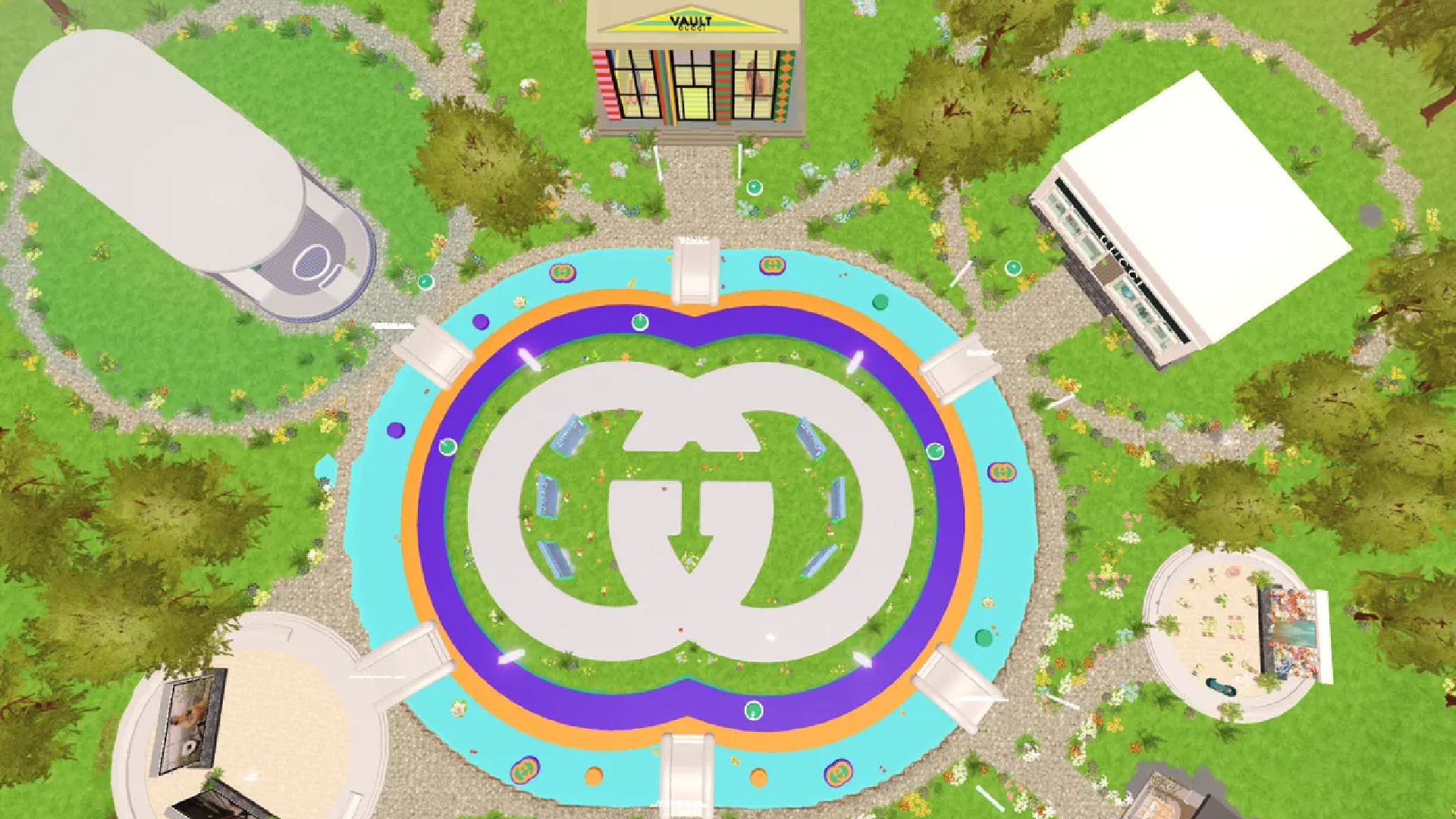 Central piazza, Gucci Town (Roblox) Wallpaper, 1920x1080 Full HD Desktop