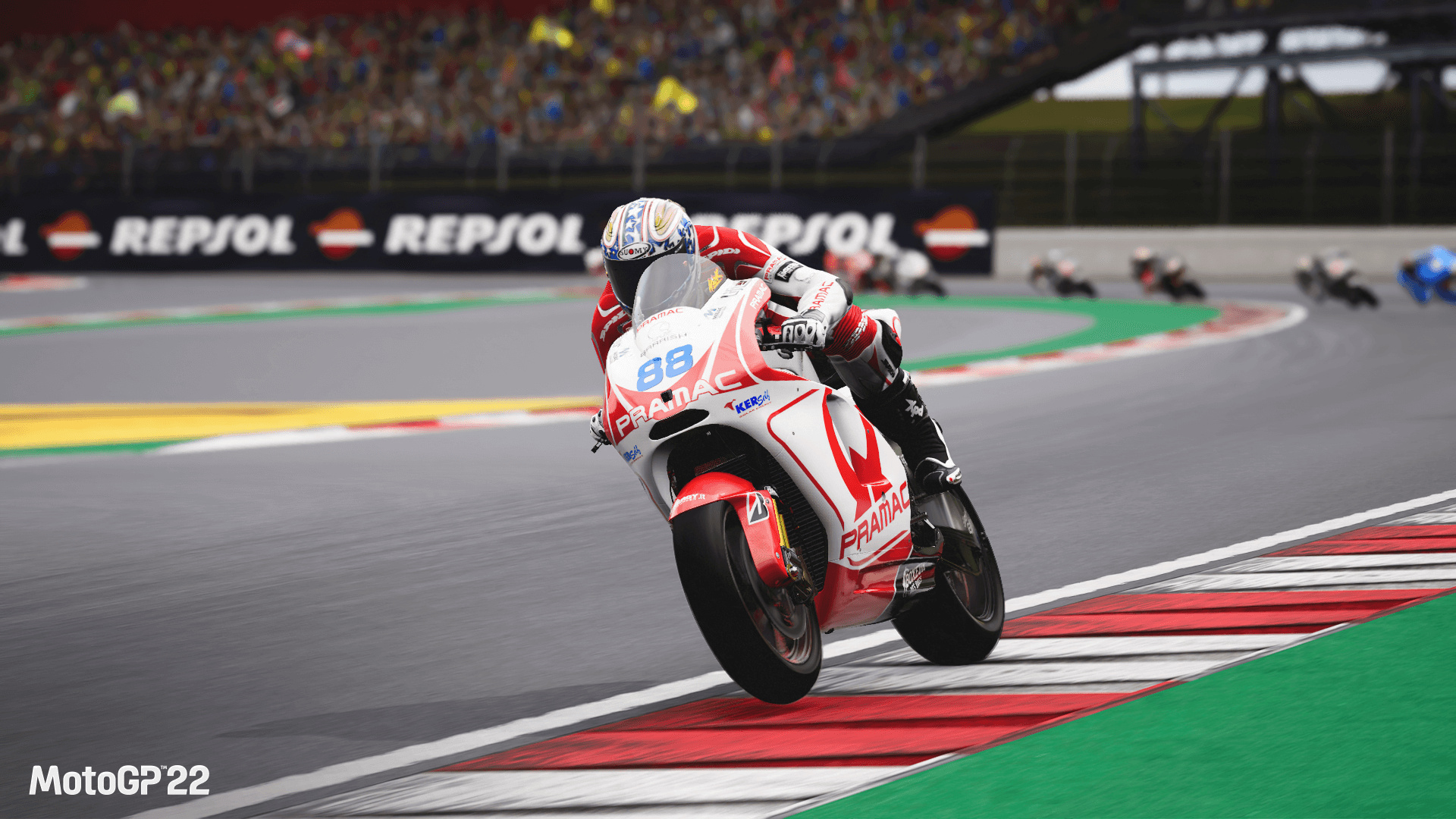 Niccolò Canepa Pramac Ducati, MotoGP 22, Repsol trackside barrier, Full HD Desktop wallpaper