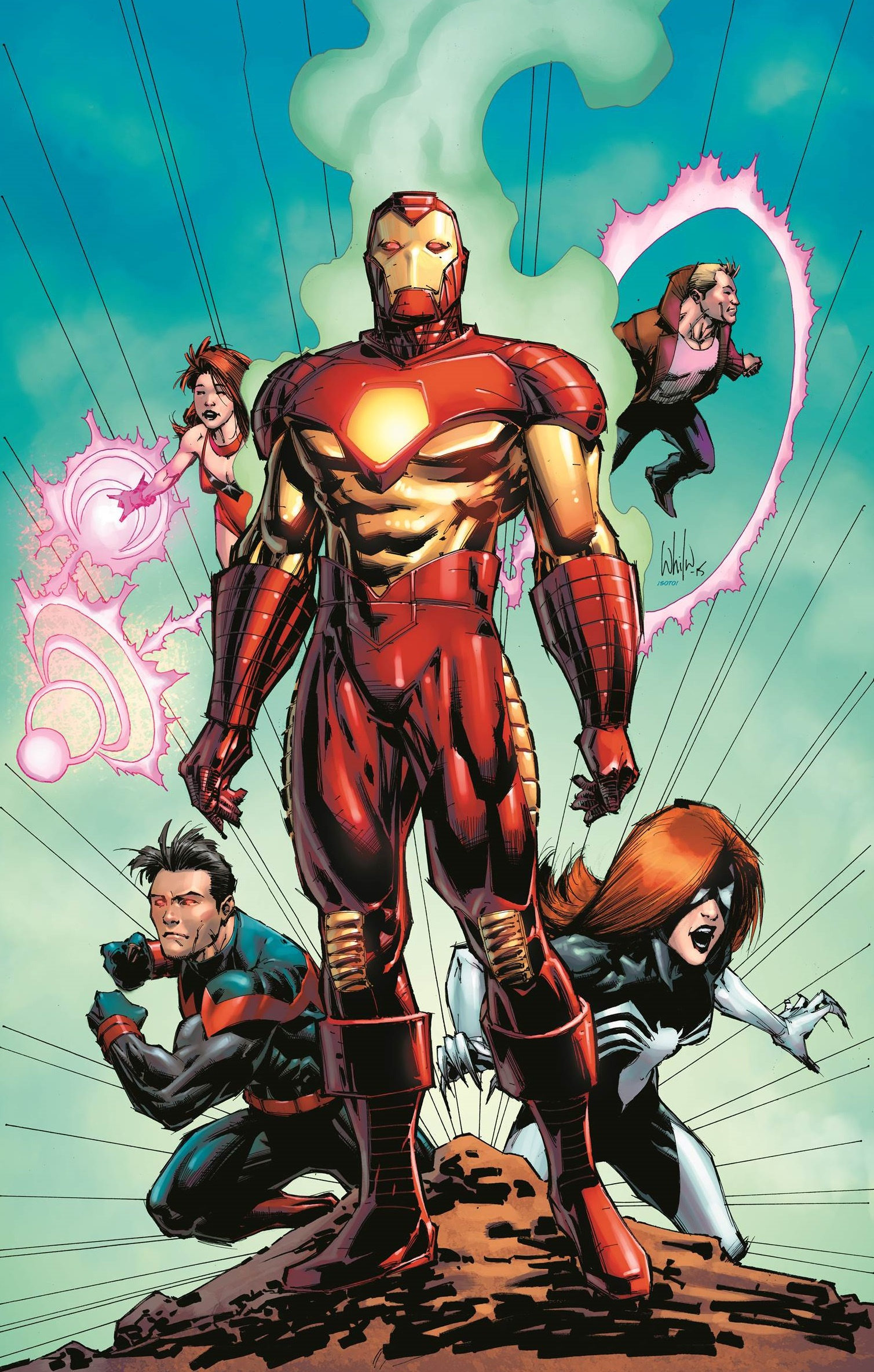 Iron Man, Wonder Man, Julia Carpenter Arachne, Whilce Portacio cover art, HD Phone wallpaper