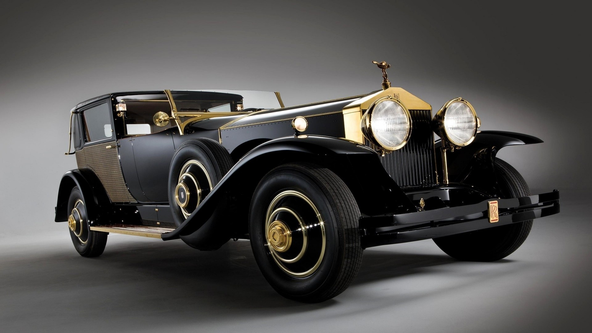 1926 Rolls-Royce Phantom I, Spirit of Ecstasy, gold radiator grille, Full HD Desktop wallpaper