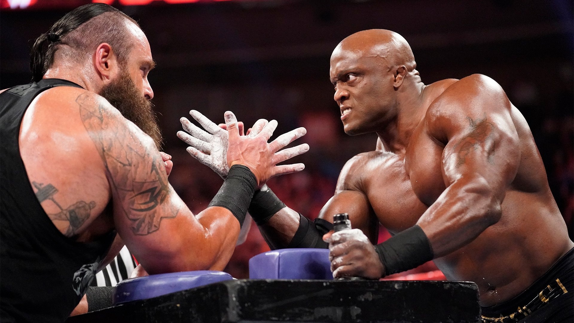 Braun Strowman vs Bobby Lashley, Arm Wrestling Wallpaper, 1920x1080 Full HD Desktop