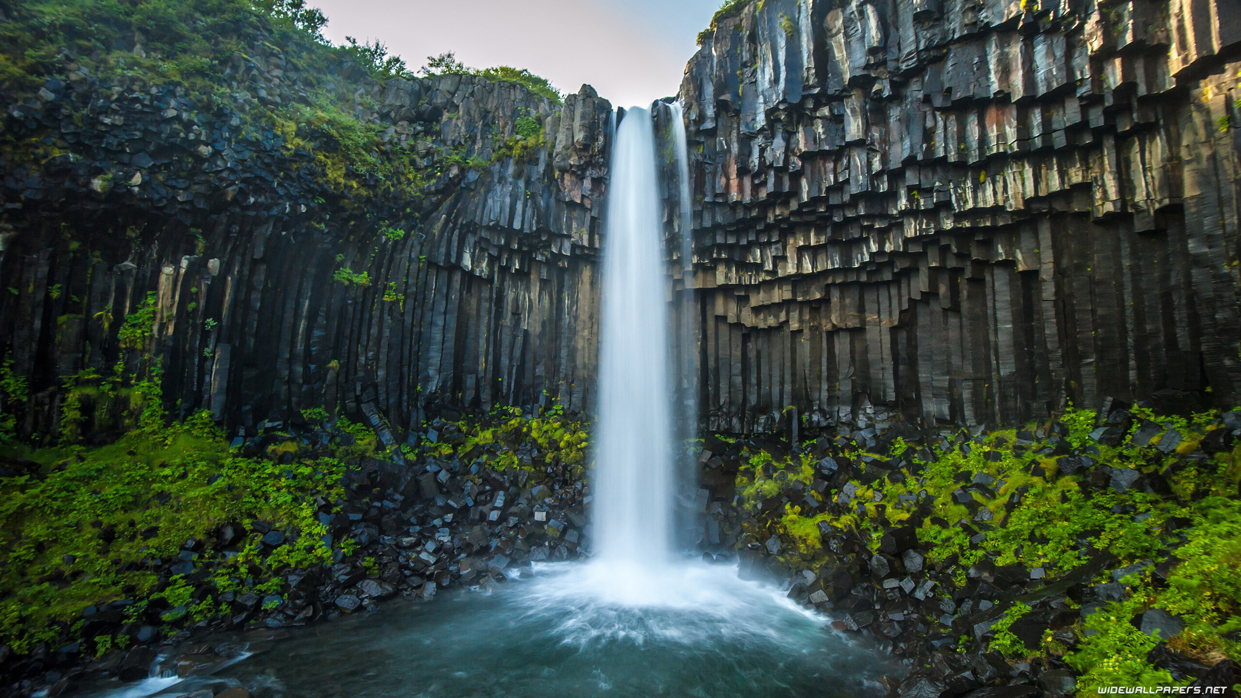 Svartifoss, Waterfalls Wallpaper, 2560x1440 HD Desktop