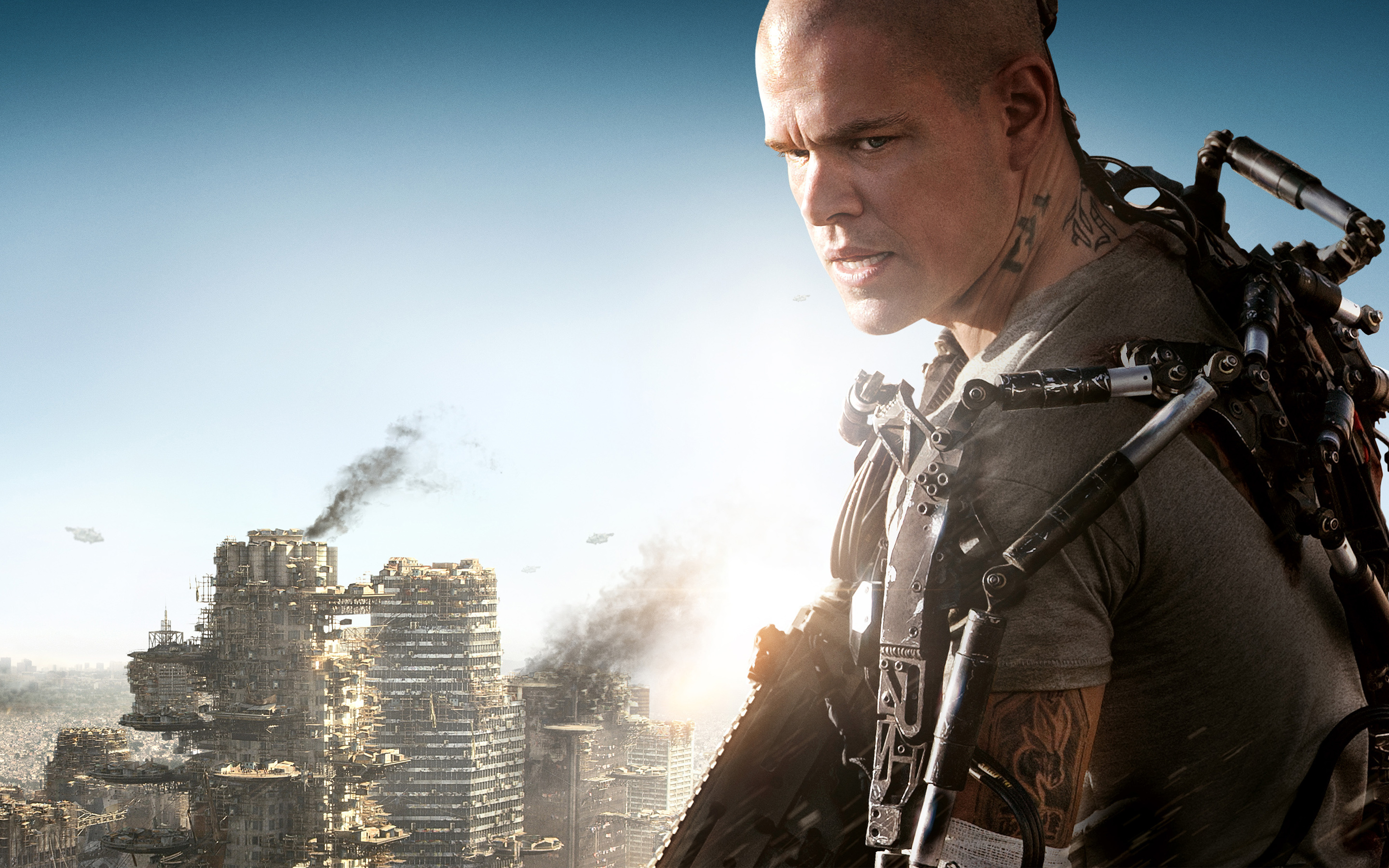 Matt Damon, Movies, Elysium, 4K wallpapers, 2880x1800 HD Desktop