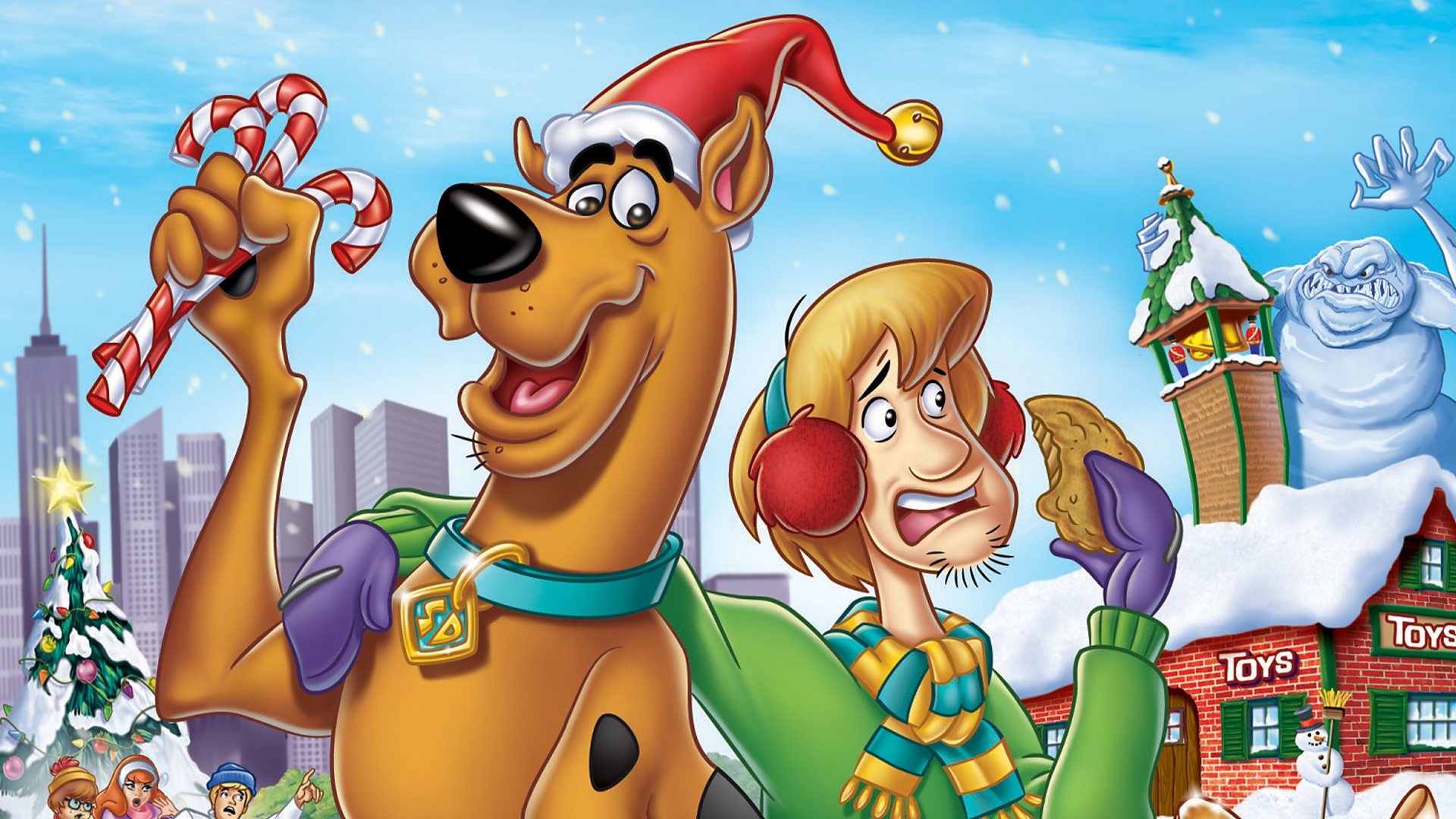Scooby-Doo, Shaggy Rogers, Scooby-Doo! Haunted Holidays, evil snowman monster, Full HD Desktop wallpaper