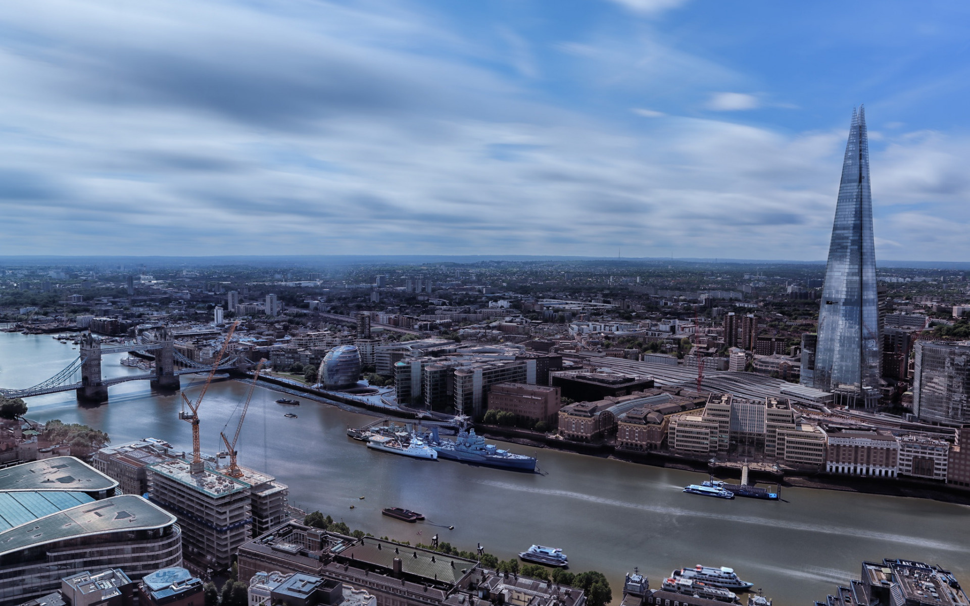 The Shard, London cityscape, Evening sunset, UK, 1920x1200 HD Desktop