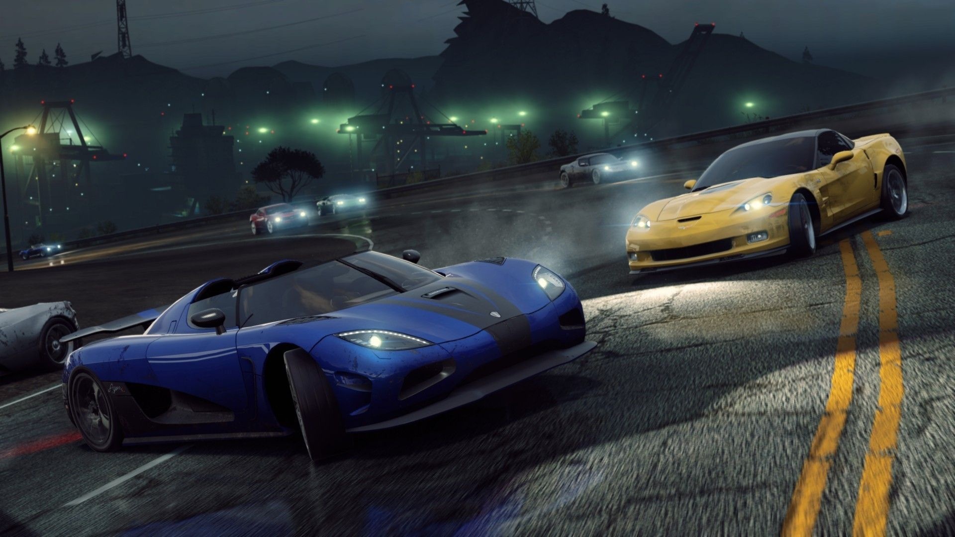 Koenigsegg Agera R, Chevrolet Corvette ZR1, Need for Speed: Most Wanted, Full HD Desktop wallpaper