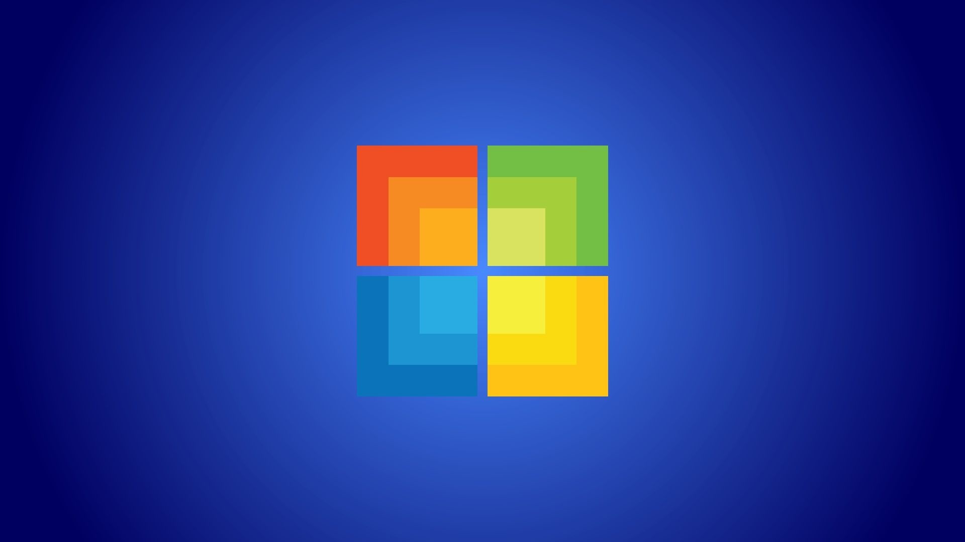 Microsoft Windows logo, nested colored squares, dark blue gradient, Full HD Desktop wallpaper