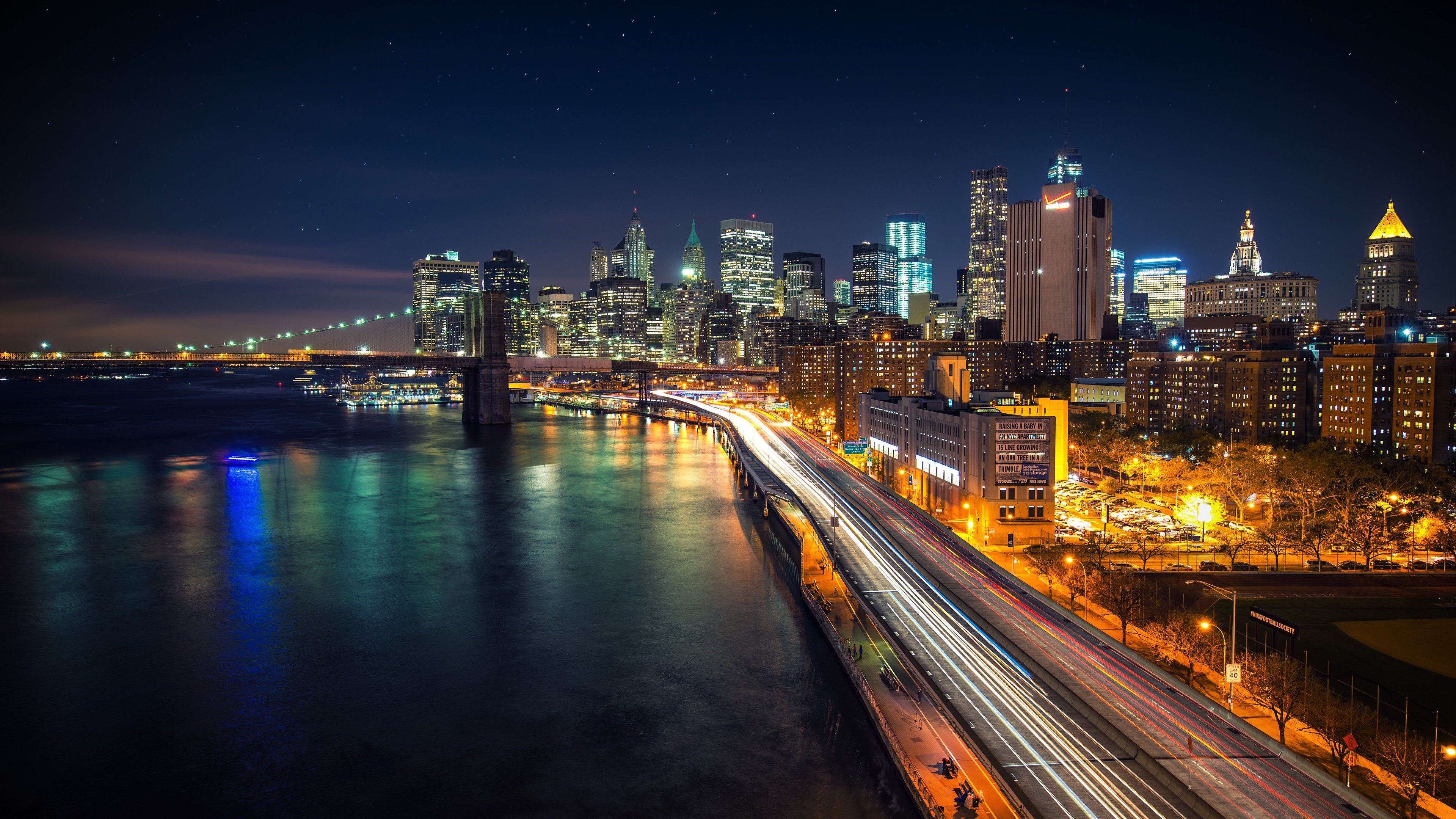 East River, Brooklyn Bridge Wallpaper, 3840x2160 4K Desktop