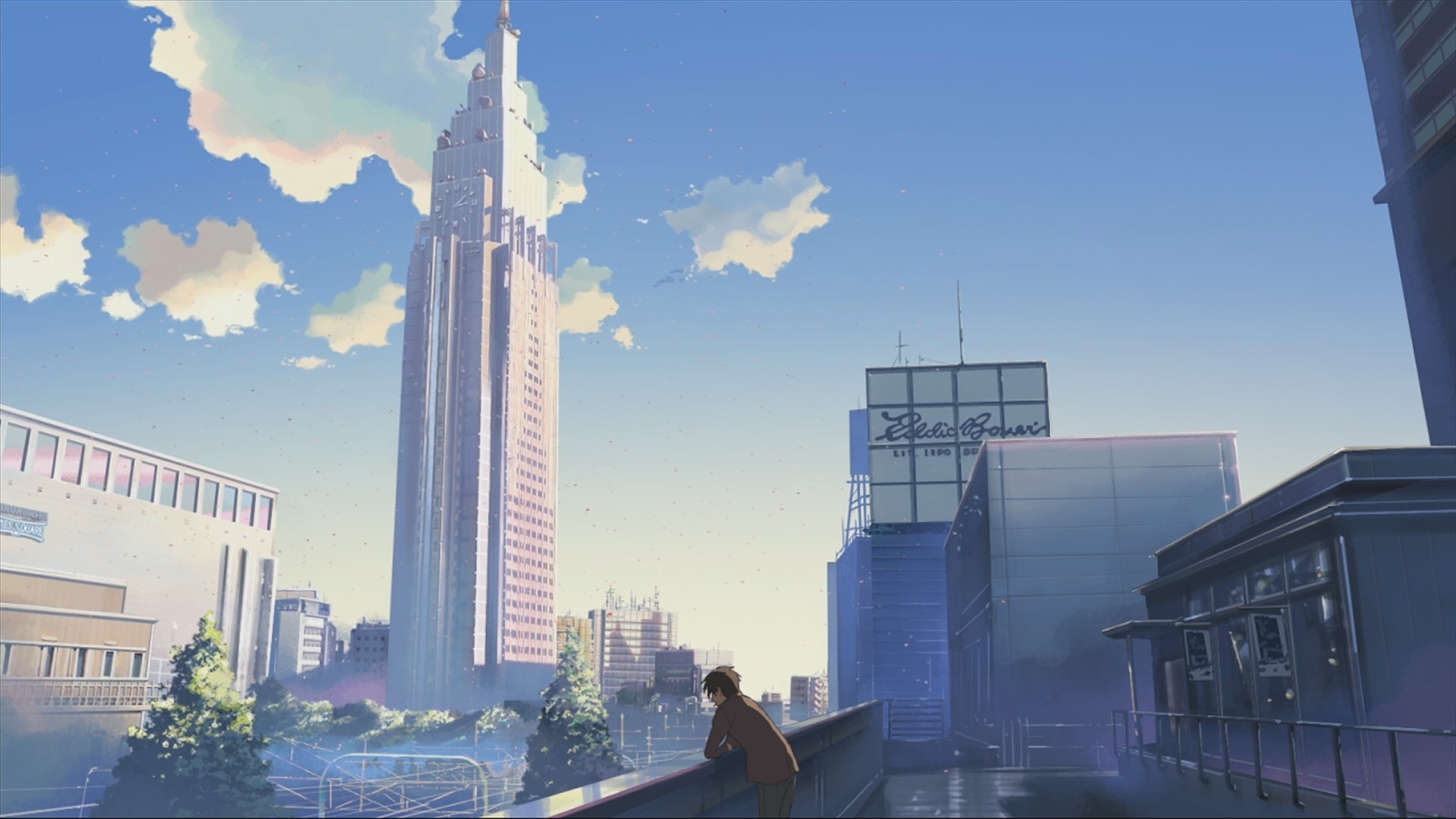 Takaki Tono, NTT Docomo Yoyogi Building, 5 Centimeters per Second, Full HD Desktop wallpaper