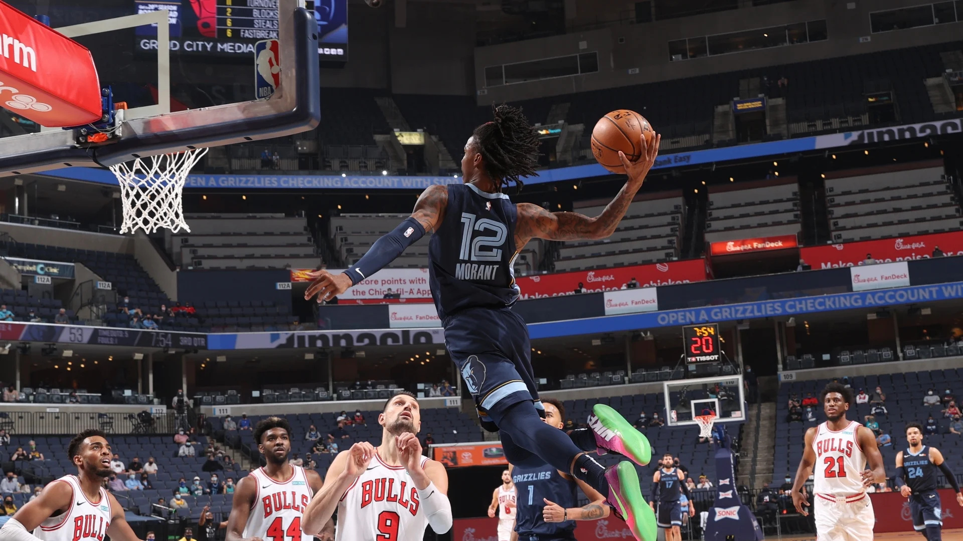 Grizzlies vs Bulls, Ja Morant Wallpaper, 1920x1080 Full HD Desktop