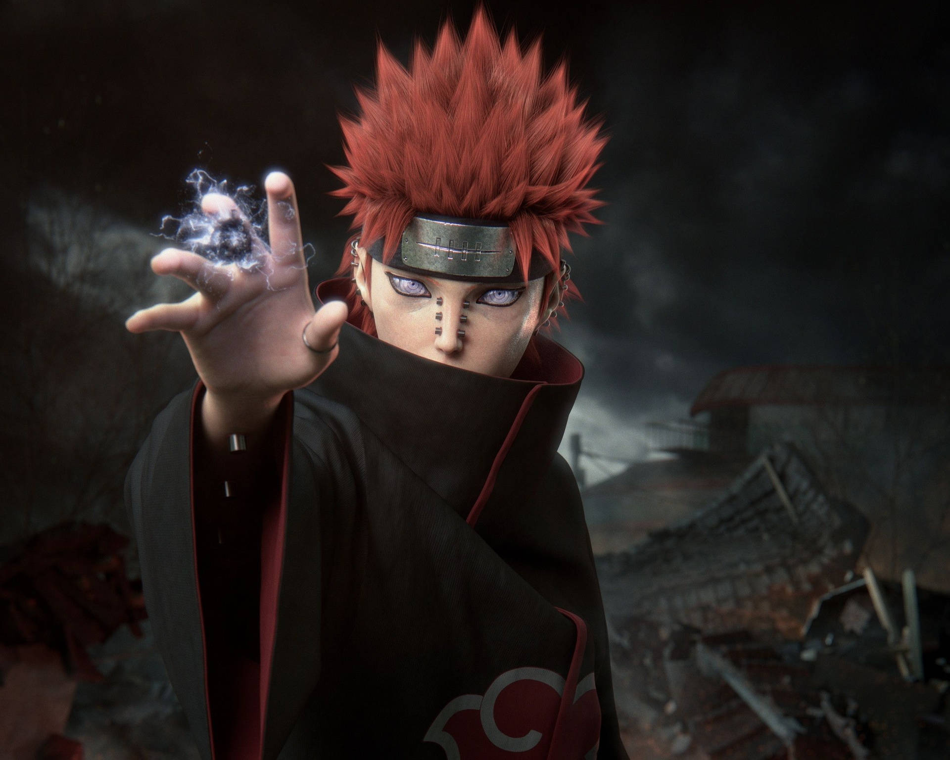 Nagato Uzumaki, Rinnegan, Akatsuki cloak, HD Desktop wallpaper