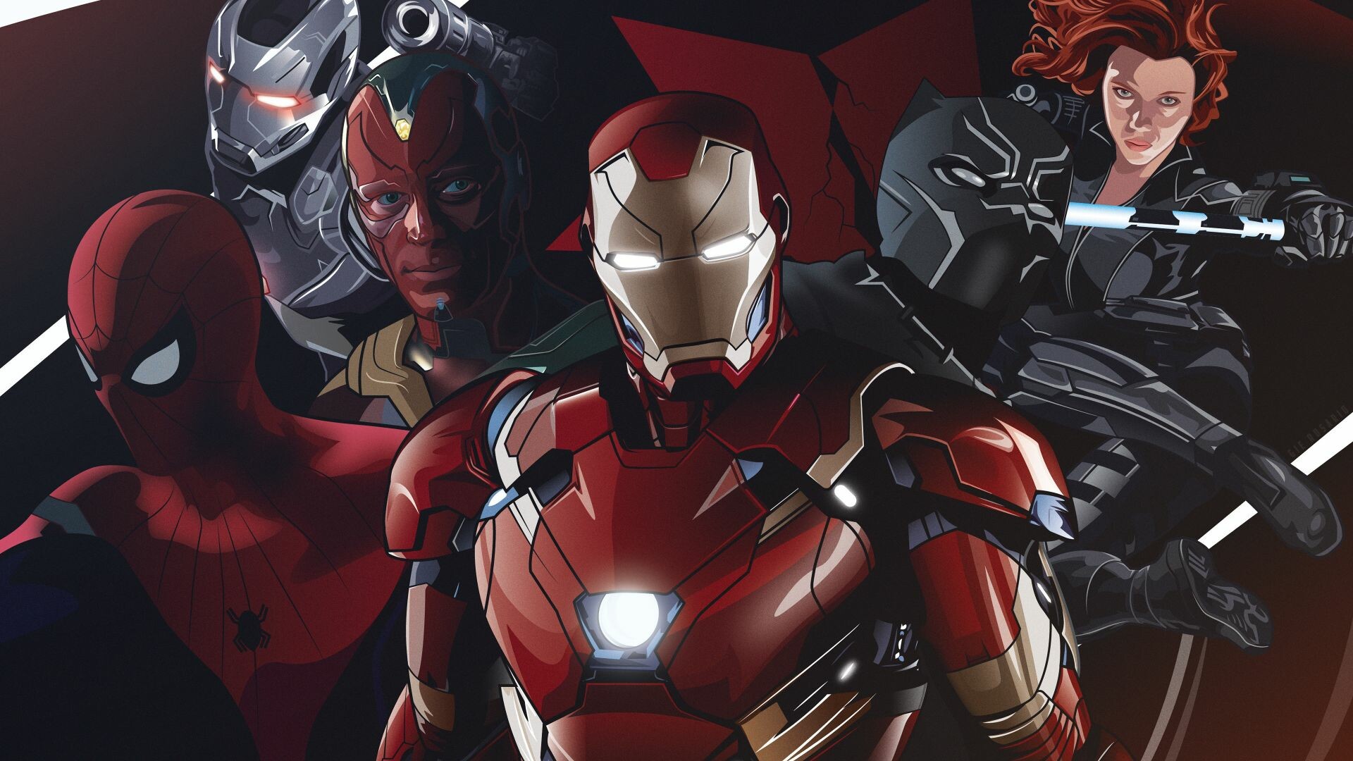 Marvel Heroes, Avengers superheroes, Artistic wallpaper, Epic team artwork, 1920x1080 Full HD Desktop