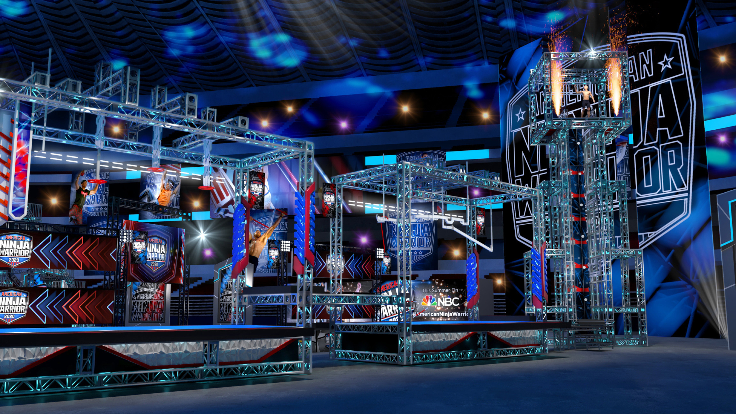 American Ninja Warrior, TV show, Dwayne Burgess, Concept artist, 2560x1440 HD Desktop