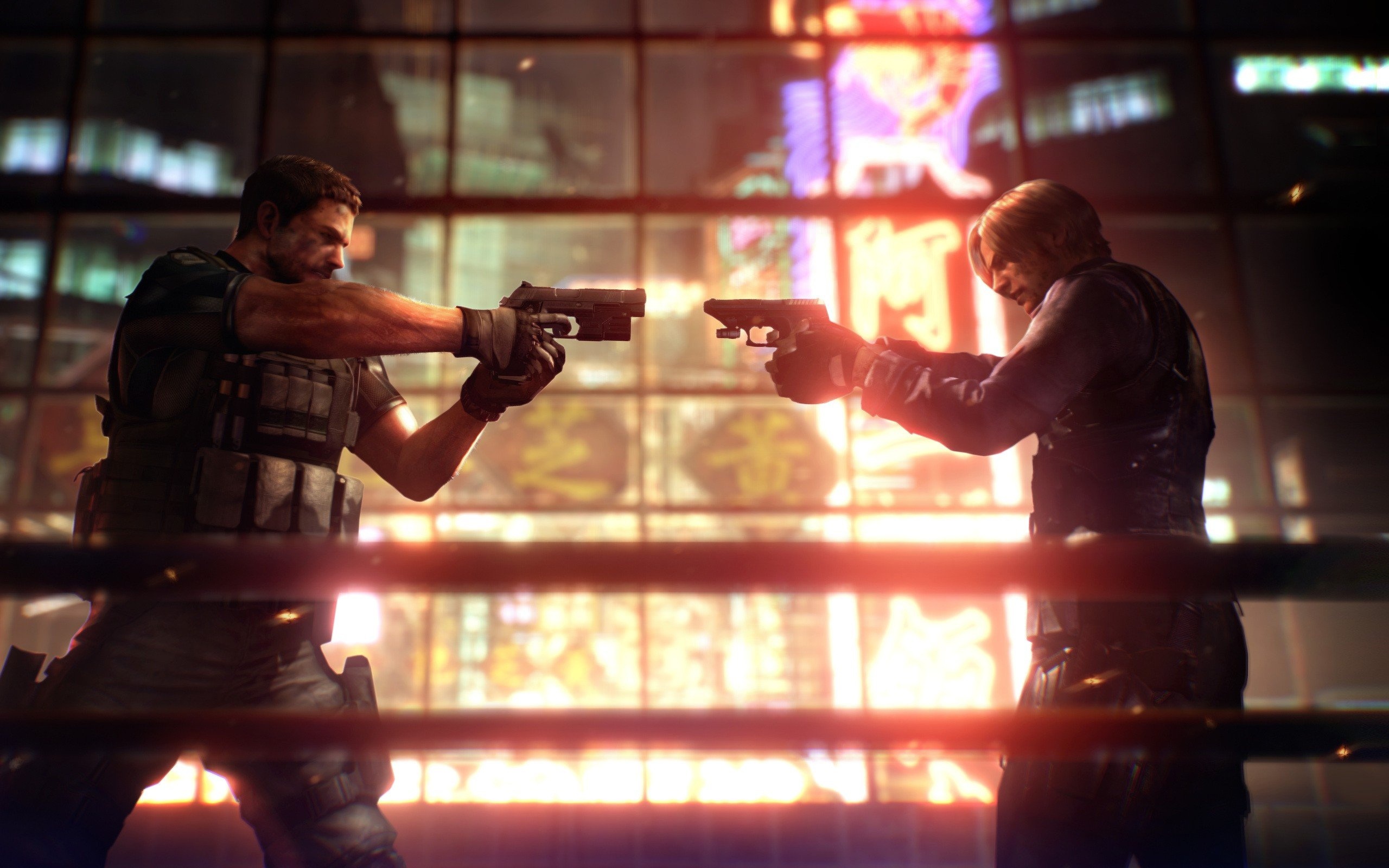 Leon S. Kennedy, Chris Redfield, Leon S. Kennedy Resident Evil, Wallpapers HD, 2560x1600 HD Desktop