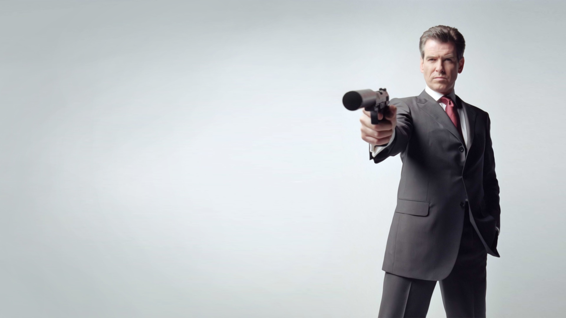 Pierce Brosnan, Handsome actor, Striking pose, Timeless charm, 1920x1080 Full HD Desktop