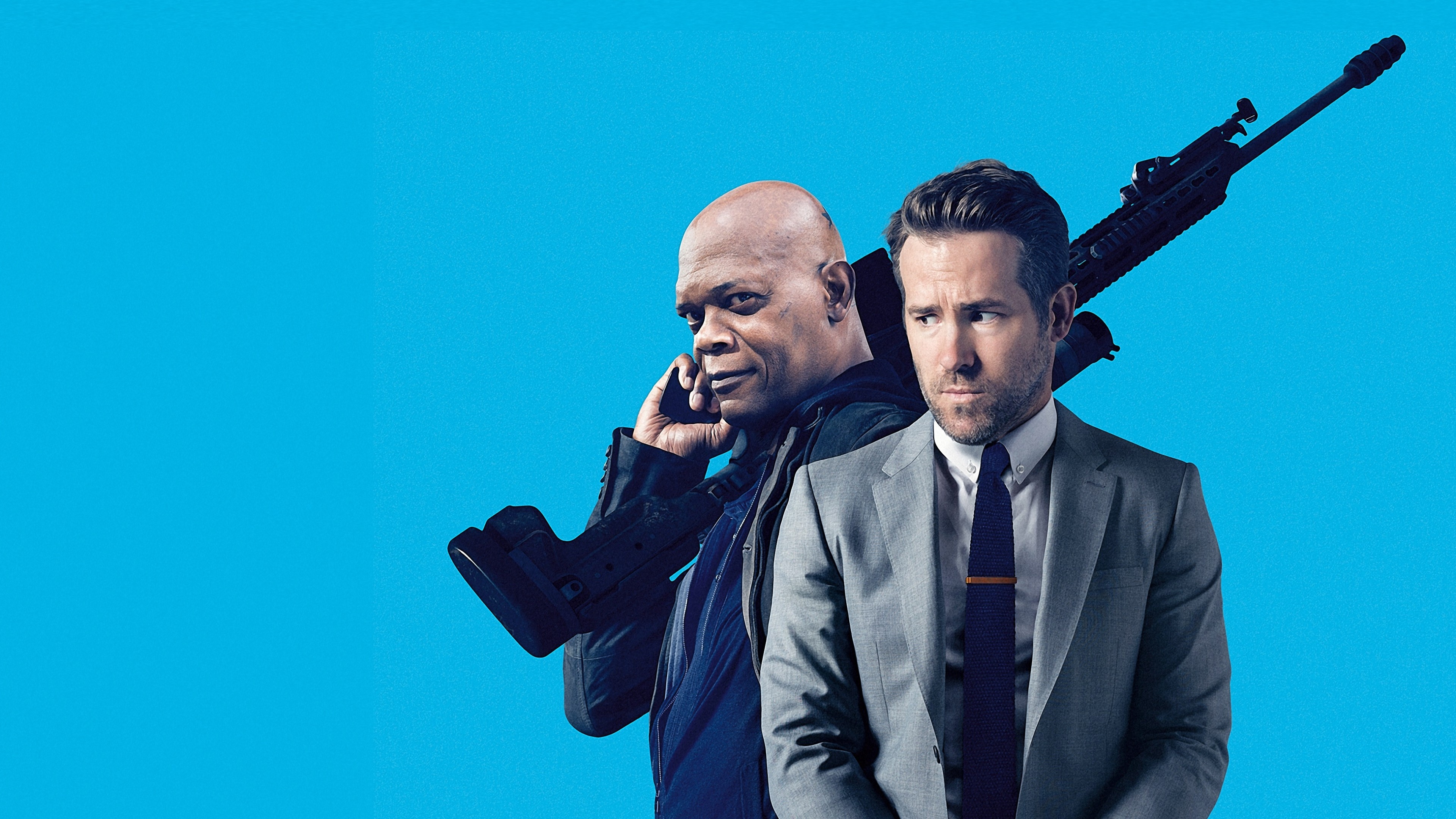 The Hitman's Bodyguard, Samuel L. Jackson, Ryan Reynolds, 4K movies, 3840x2160 4K Desktop