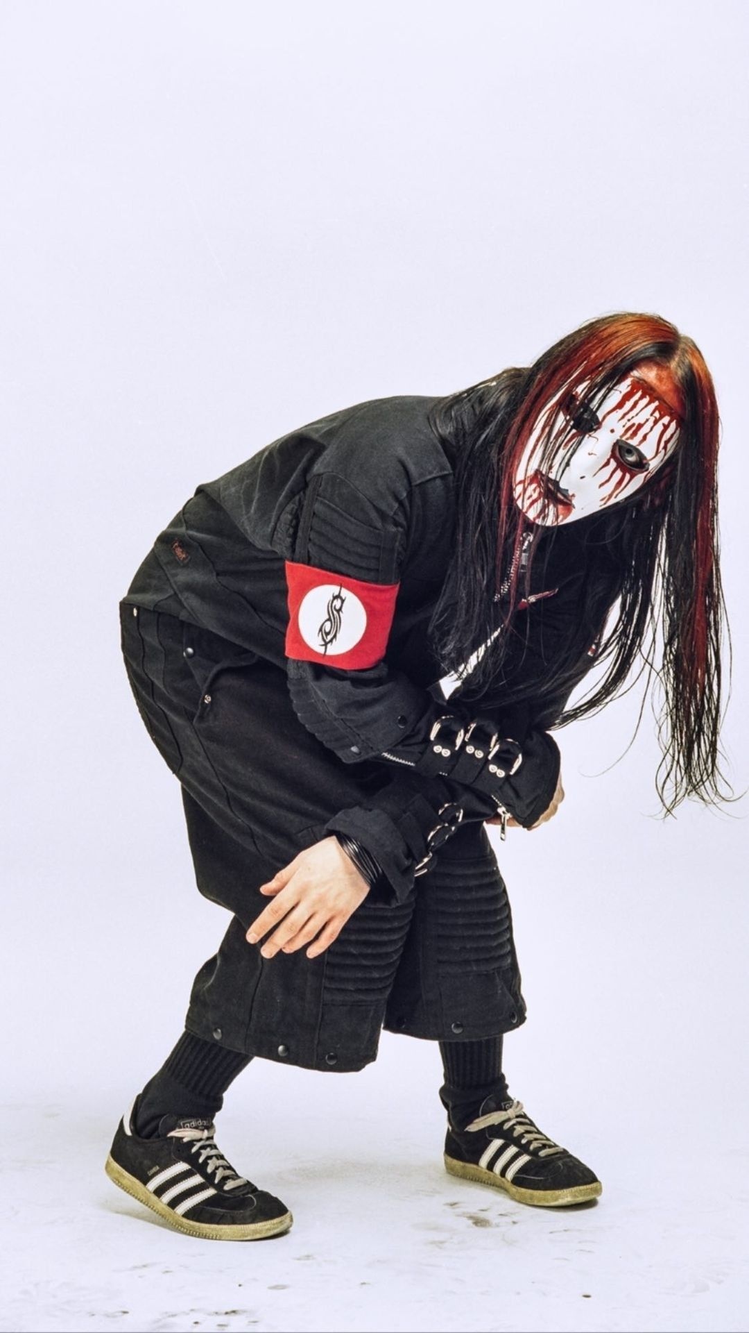 Joey Jordison, bloody kabuki mask, Slipknot tribal S armband, Full HD Phone wallpaper