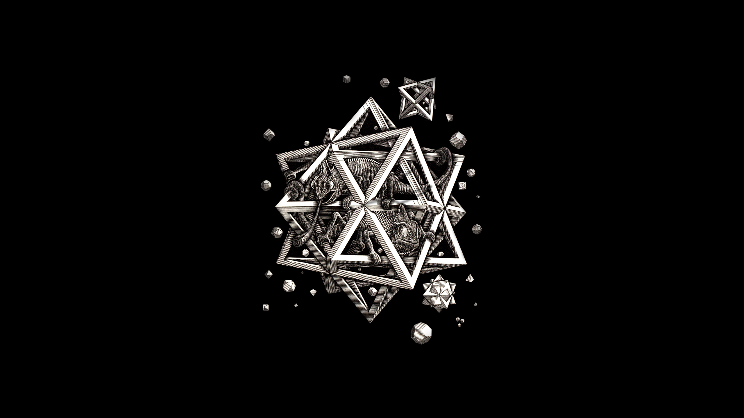 M.C. Escher, Other artist, Wallpaper heaven, Starry sky, 2560x1440 HD Desktop