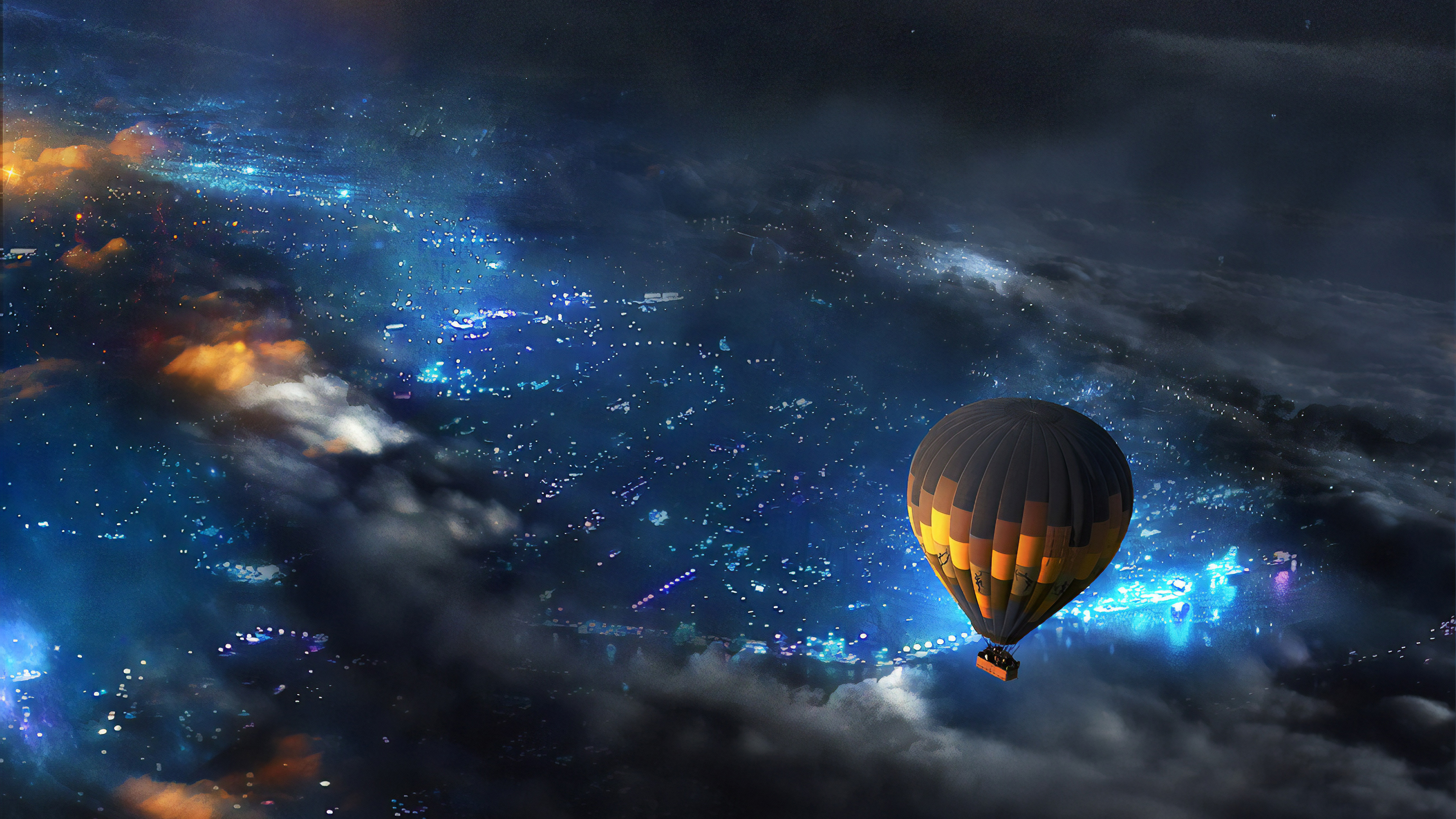 Journey through skies, 4K aerial art, Colorful awe, Breathtaking views, 3840x2160 4K Desktop