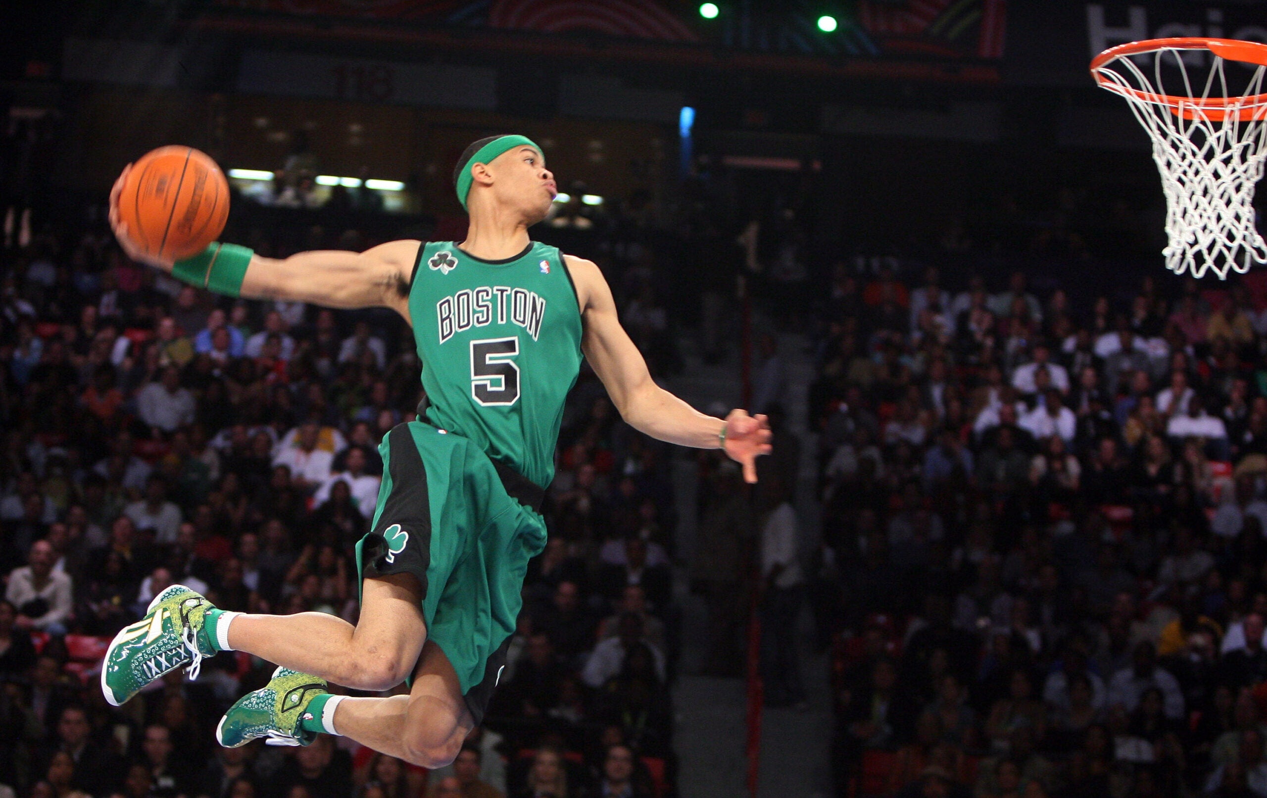 Gerald Green, Boston Celtics jersey, NBA Slam Dunk Contest, HD Desktop wallpaper