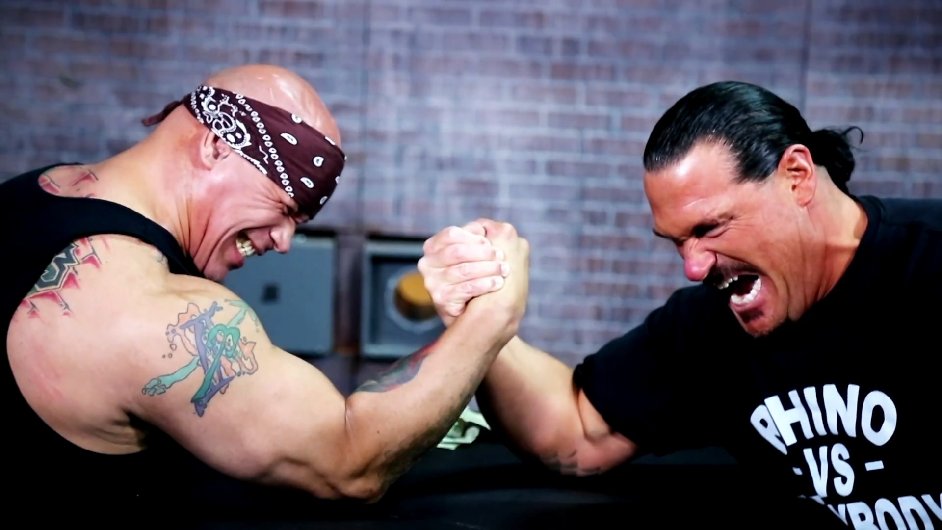 Hernandez vs Rhino, Arm wrestling classic, Impact Wrestling match, Exciting showdown, 1920x1080 Full HD Desktop