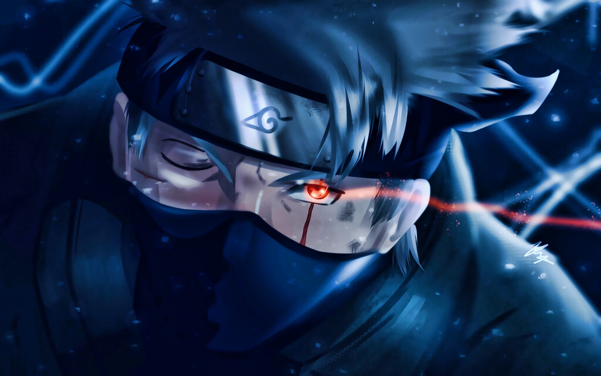 Kakashi, Powerful artwork, Samurai inspiration, Sharpened sharingan, 1920x1200 HD Desktop