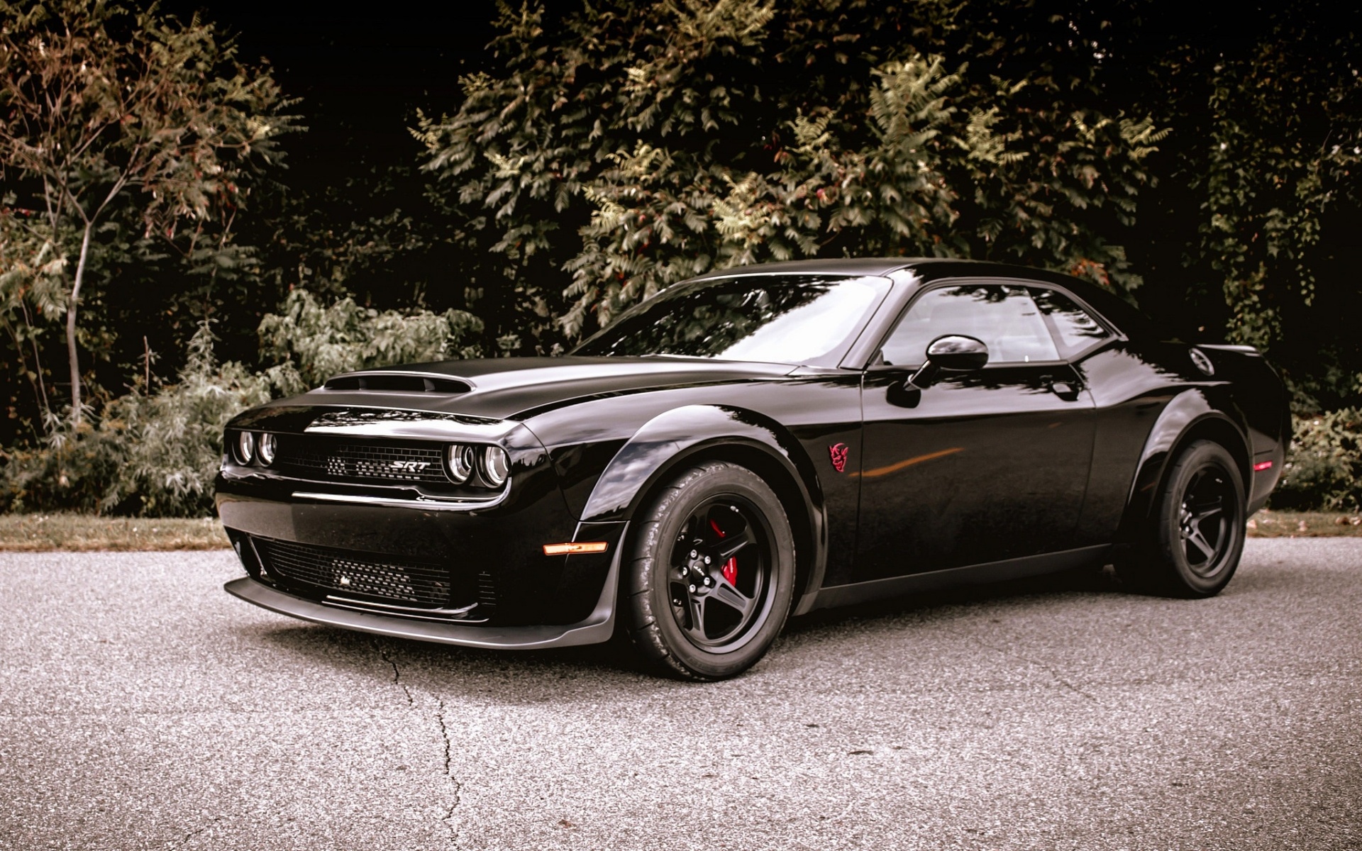 Dodge Challenger, Black car, SRT 2019, 2017 dodge, 1920x1200 HD Desktop