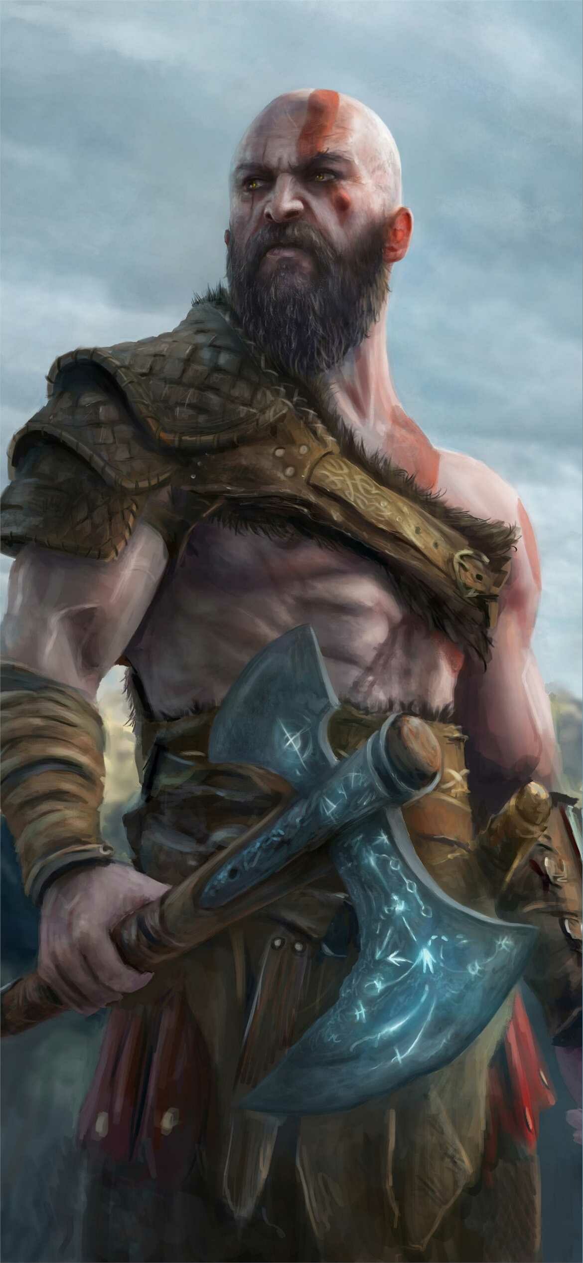 God of War, Immersive gaming, Striking visuals, Legendary hero, 1170x2540 HD Phone