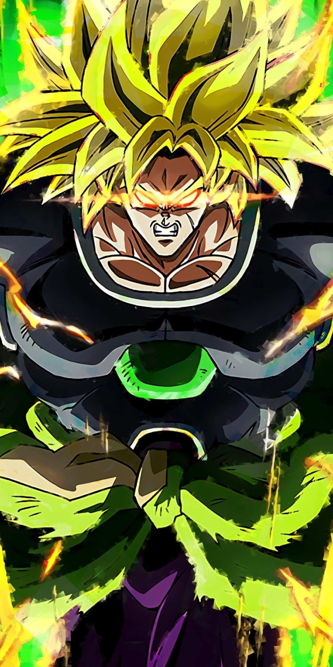 Super Saiyan Broly, Saiyan battle armor, green ki energy aura, HD Phone wallpaper
