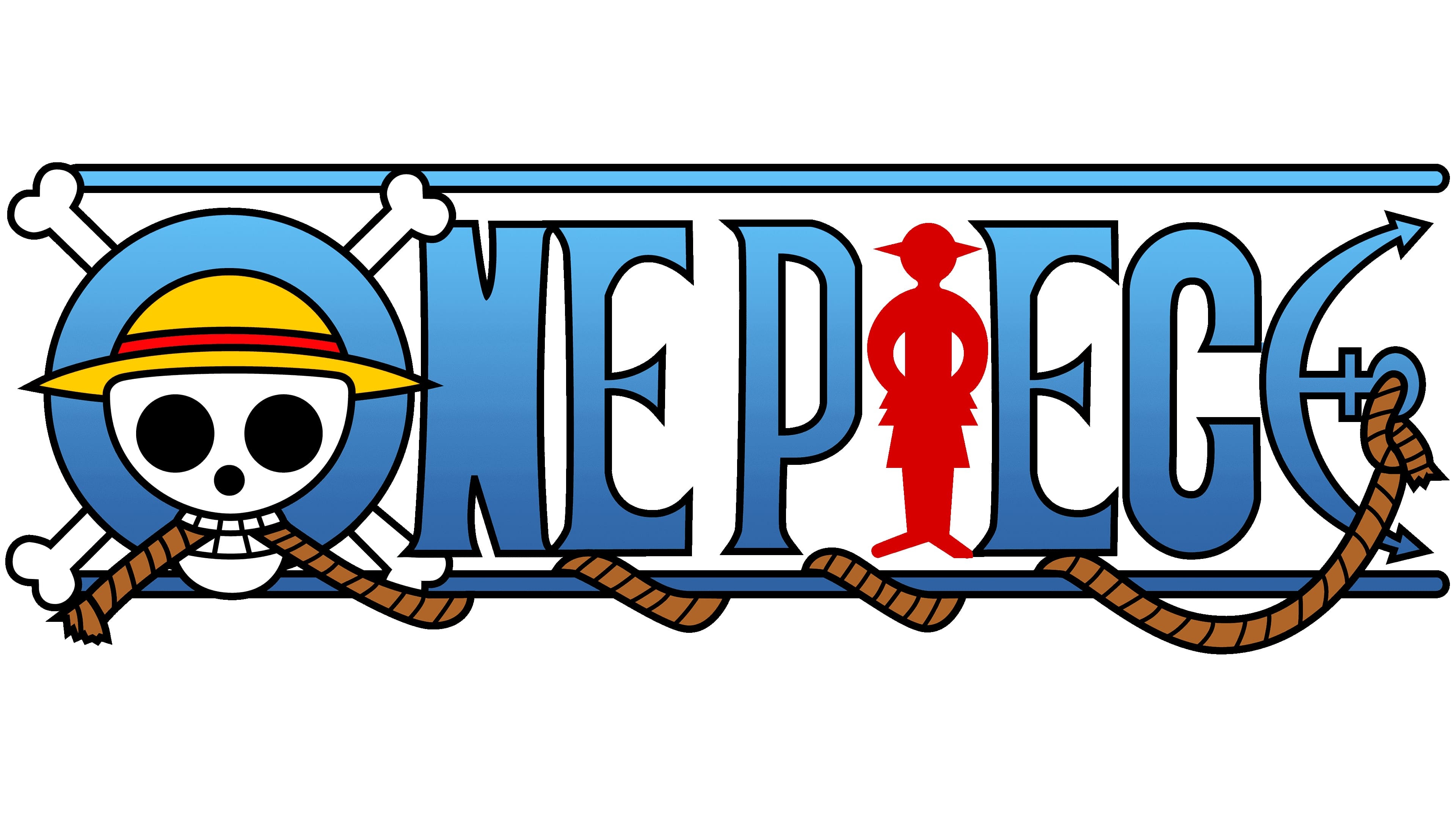 One Piece logo, Straw Hat Jolly Roger, Monkey D Luffy silhouette, 4K Desktop wallpaper