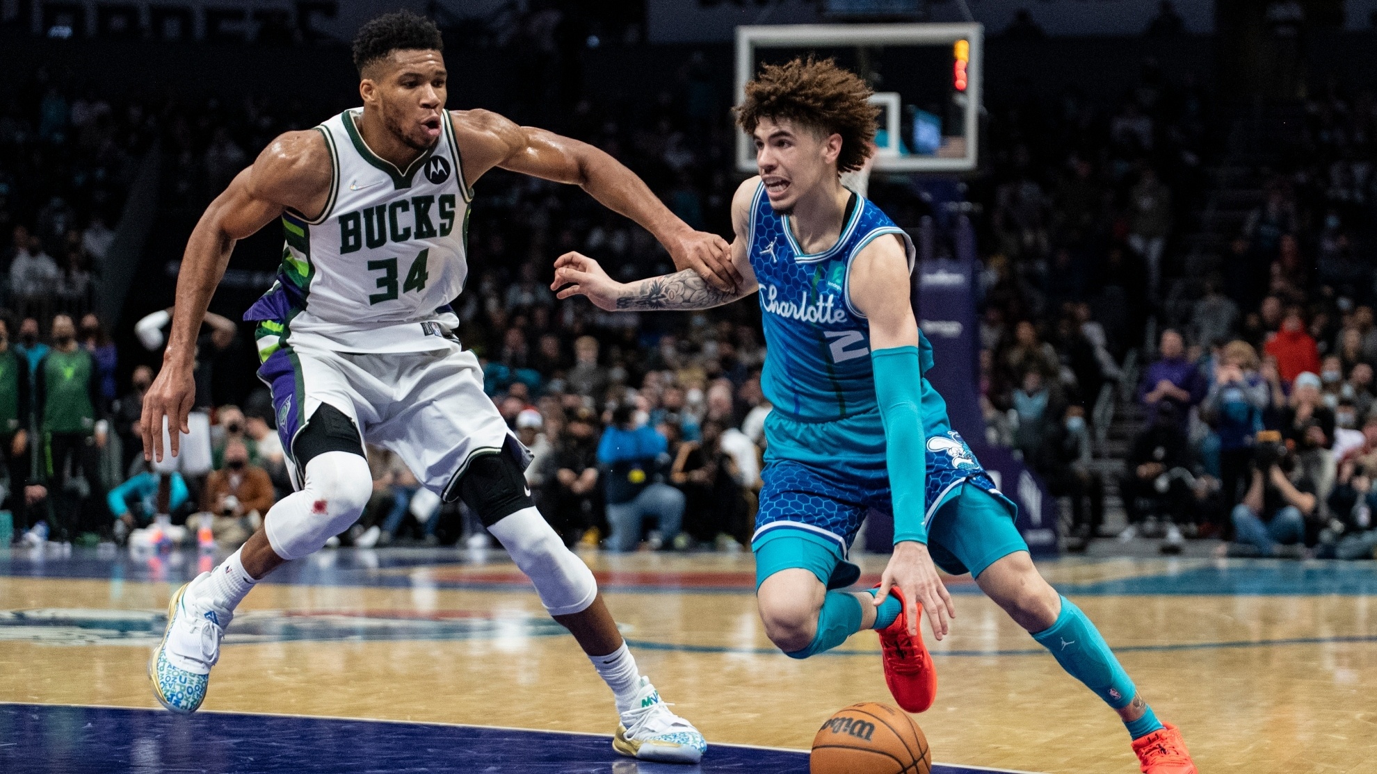 Giannis Antetokounmpo, LaMelo Ball Wallpaper, 1980x1120 HD Desktop