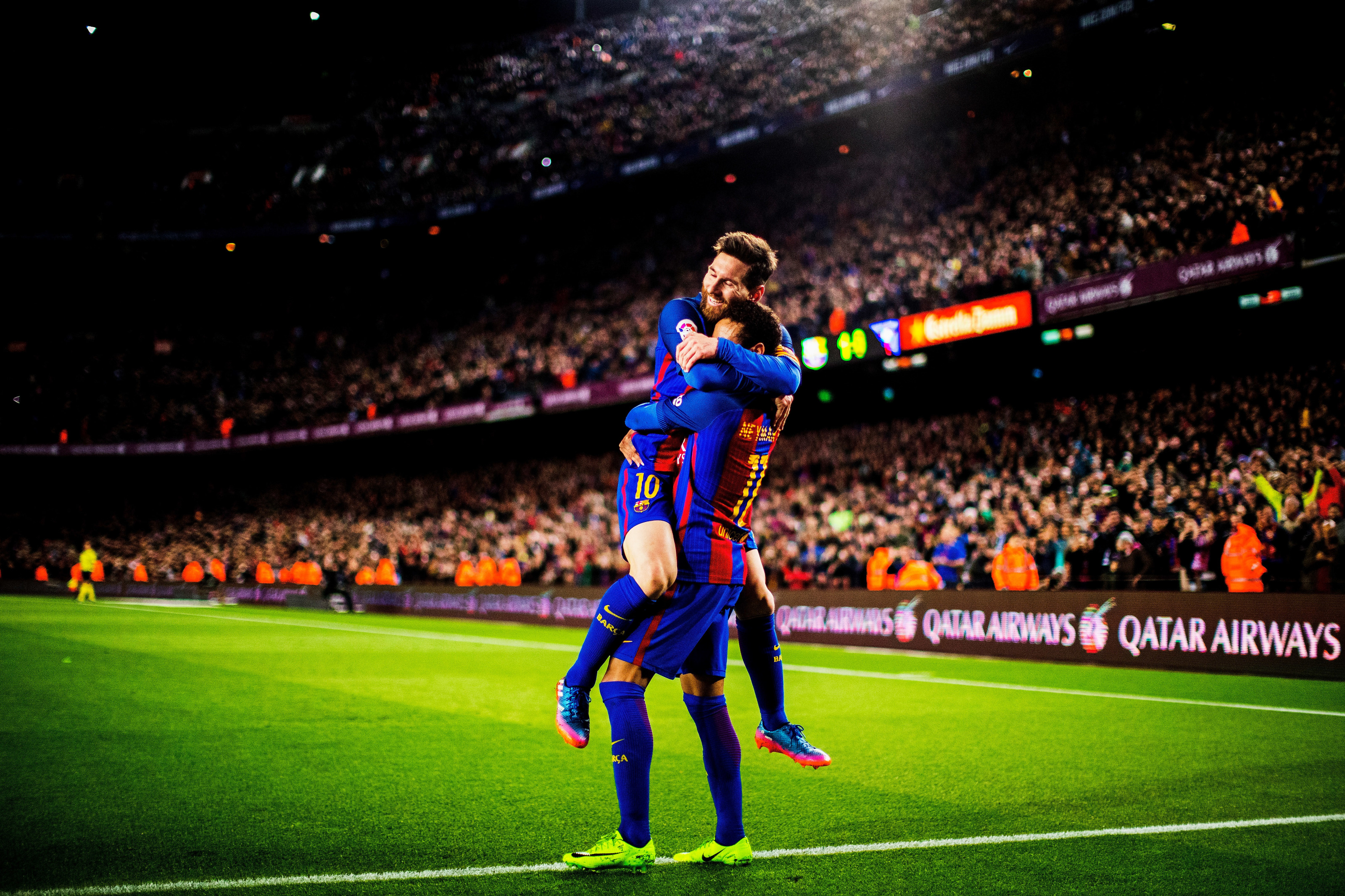 Lionel Messi, Neymar Jr, Camp Nou stadium, HD Desktop wallpaper