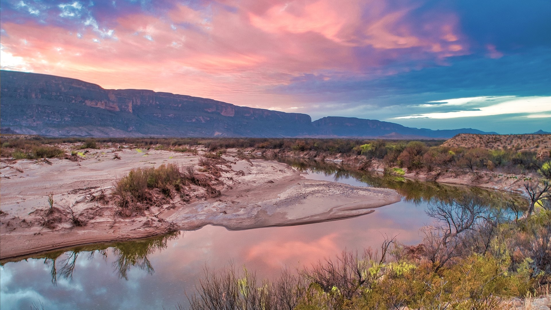 Rio Grande River, Travels, Dusk, Big Bend, 1920x1080 Full HD Desktop