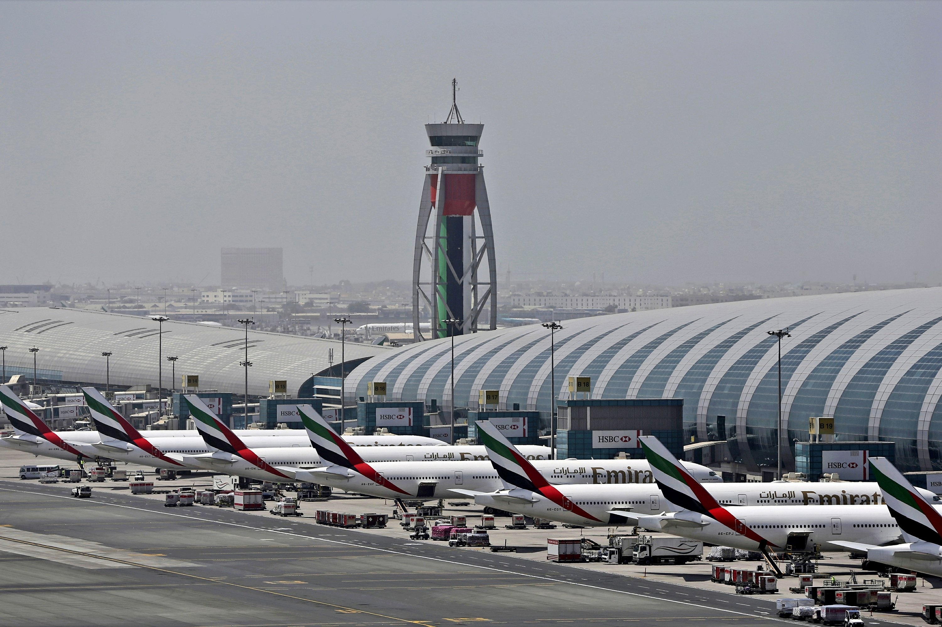 Parked aircrafts, Dubai International Airport Wallpaper, 3000x2000 HD Desktop