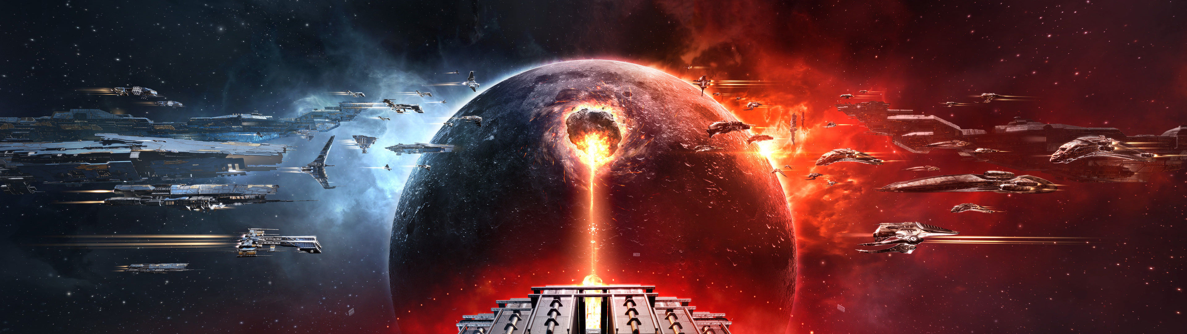 EVE Online, New desktop wallpaper, CCP Reve, 3840x1080 Dual Screen Desktop