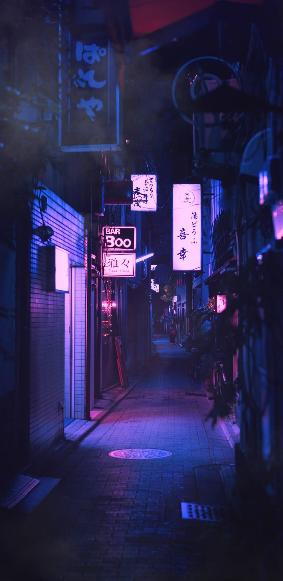 Tokyo's neon alleys, Vibrant nightlife, Electric vibes, Neon cityscape, 1080x2220 HD Phone