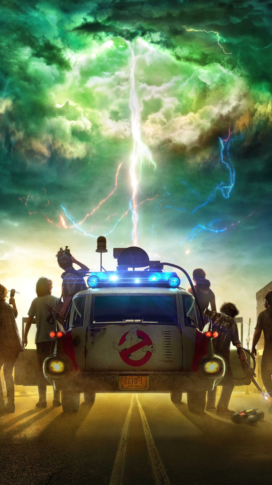 Ghostbusters Afterlife, Poster, Ecto 1 phone, 4K wallpaper, 1080x1920 Full HD Phone