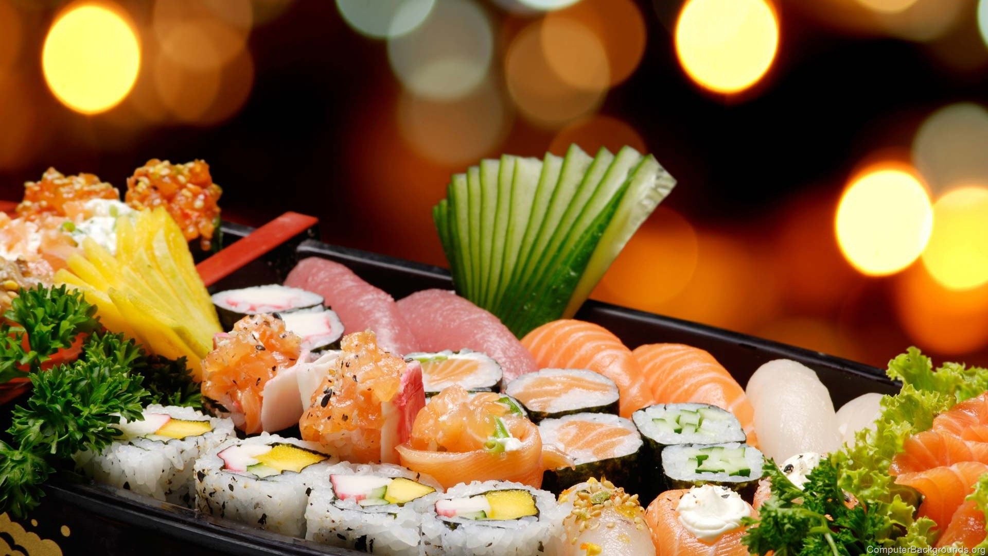 Traditional sushi cuisine, Oriental flavors, Appetizing wallpaper, Japanese delight, 1920x1080 Full HD Desktop