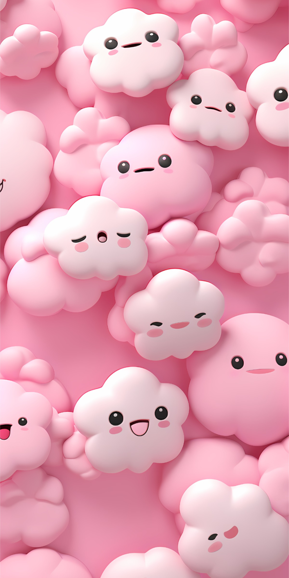 Kawaii clouds, Cute Pink Wallpaper, 1200x2400 HD Phone