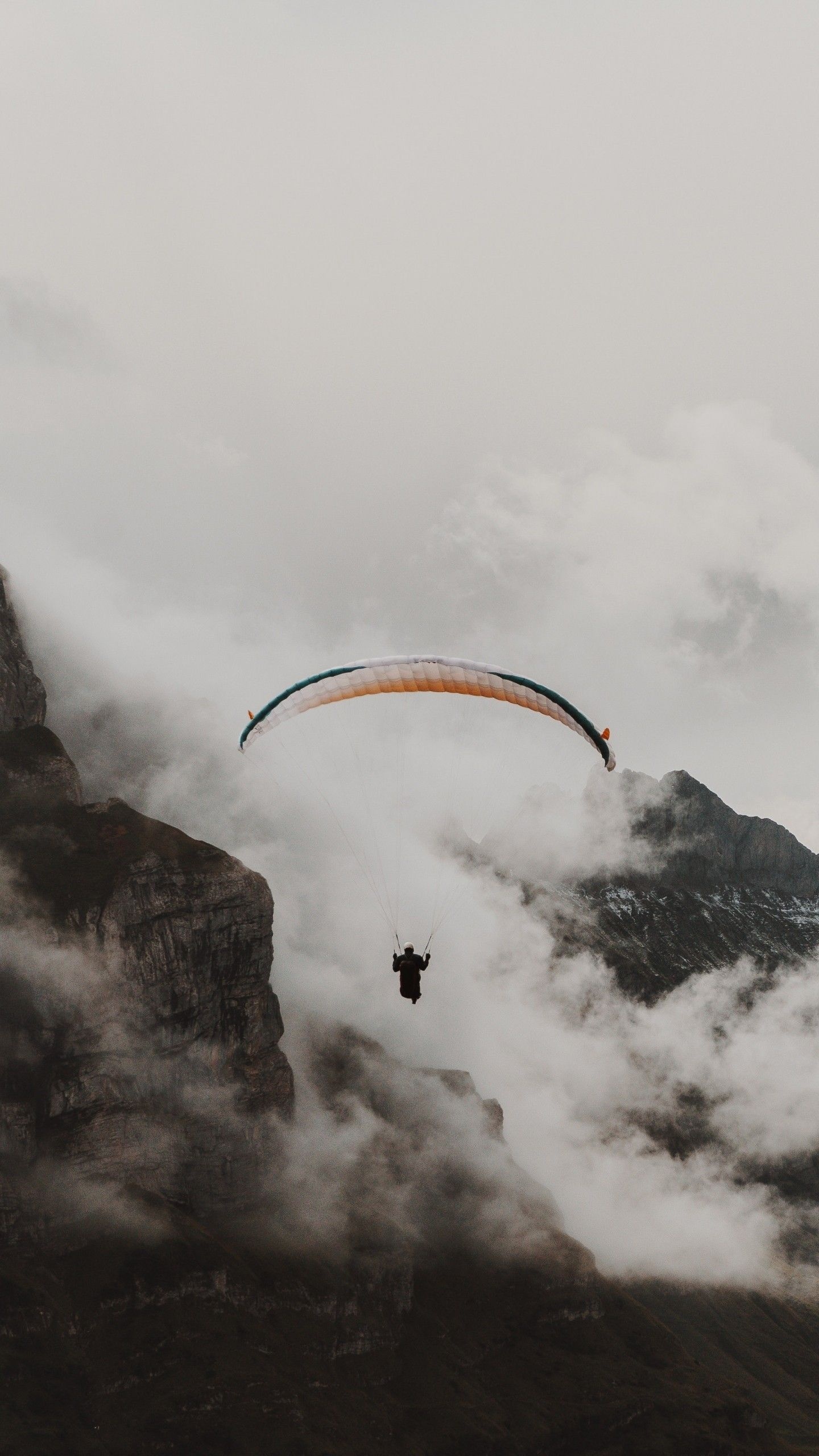 Paragliding sport, Paraglider photography, Natural beauty, Aerial art, 1440x2560 HD Phone