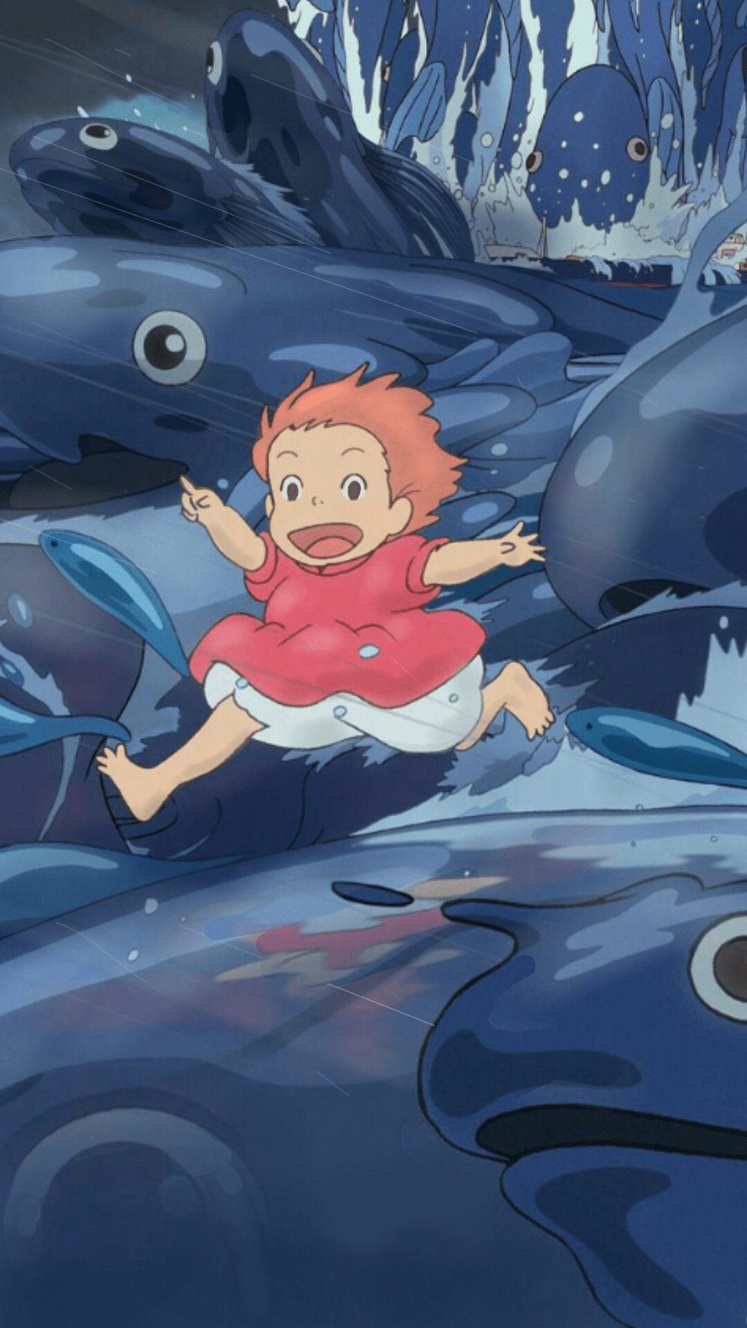 Ponyo, Wallpaper for idle screen, Ghibli artwork, Anime charm, 1080x1920 Full HD Phone
